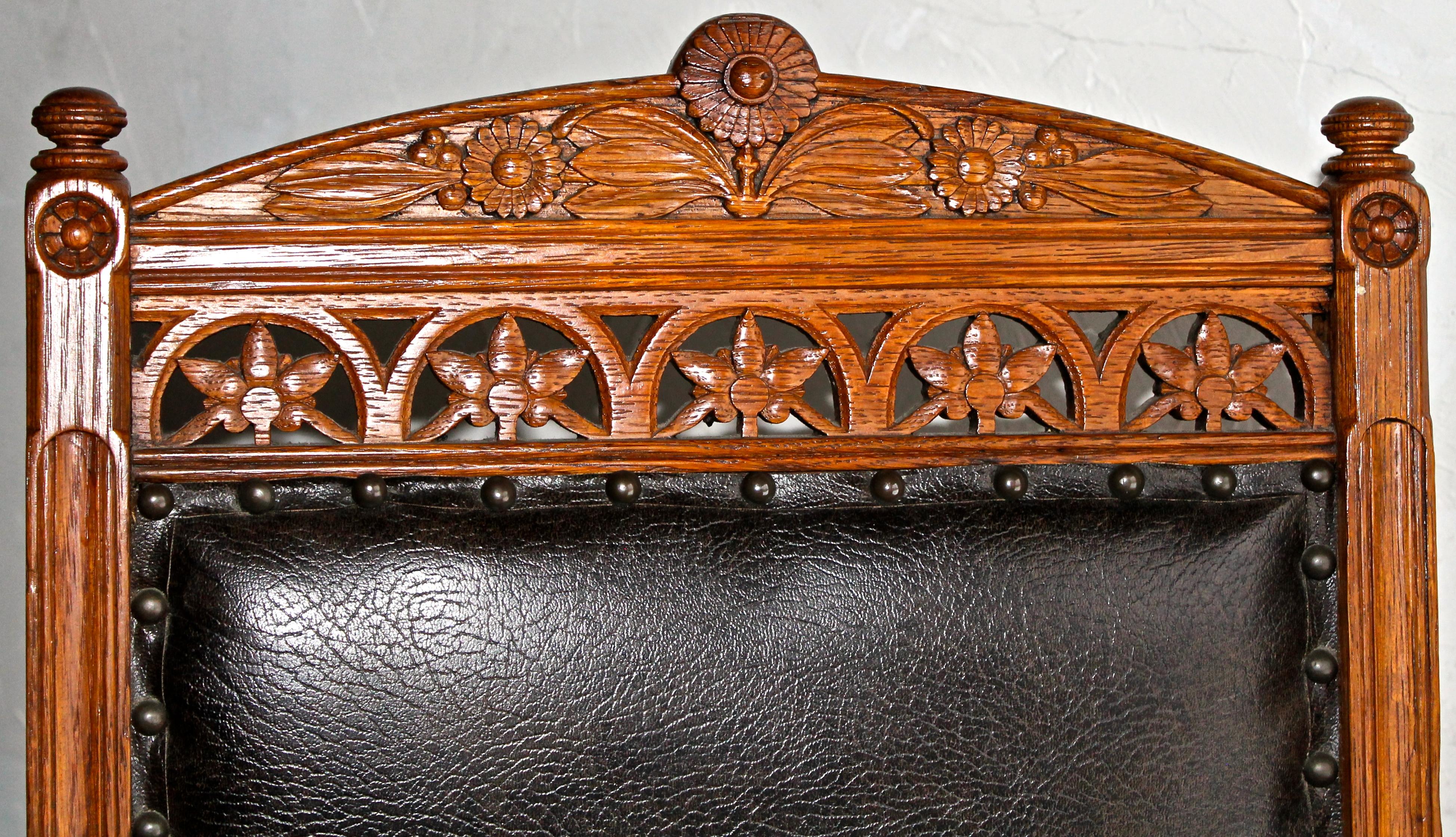 Hand-Carved Pair Aesthetic Movement Chairs Herter Bros. ’Attributed’