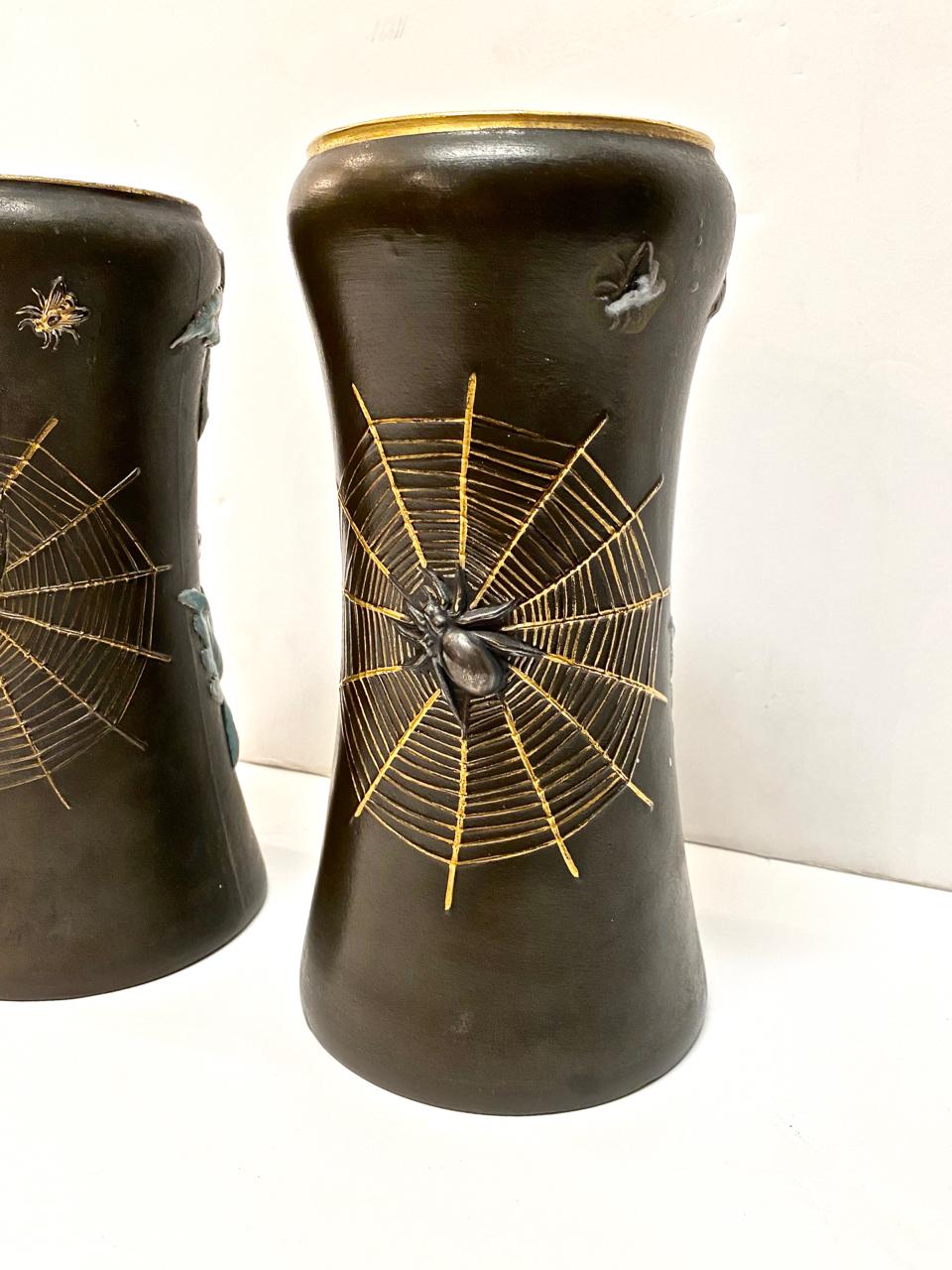 Pottery Pair of Aesthetic Movement Vases For Sale