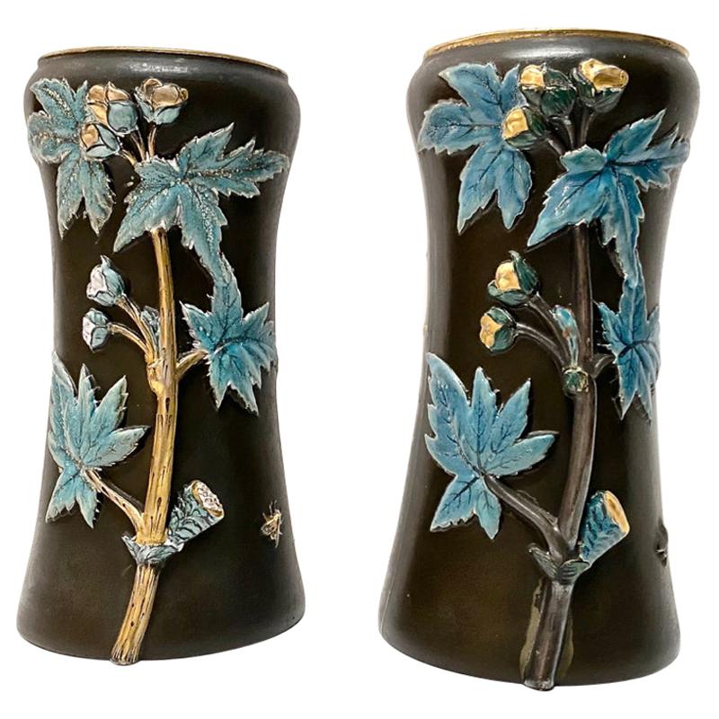 Pair of Aesthetic Movement Vases For Sale