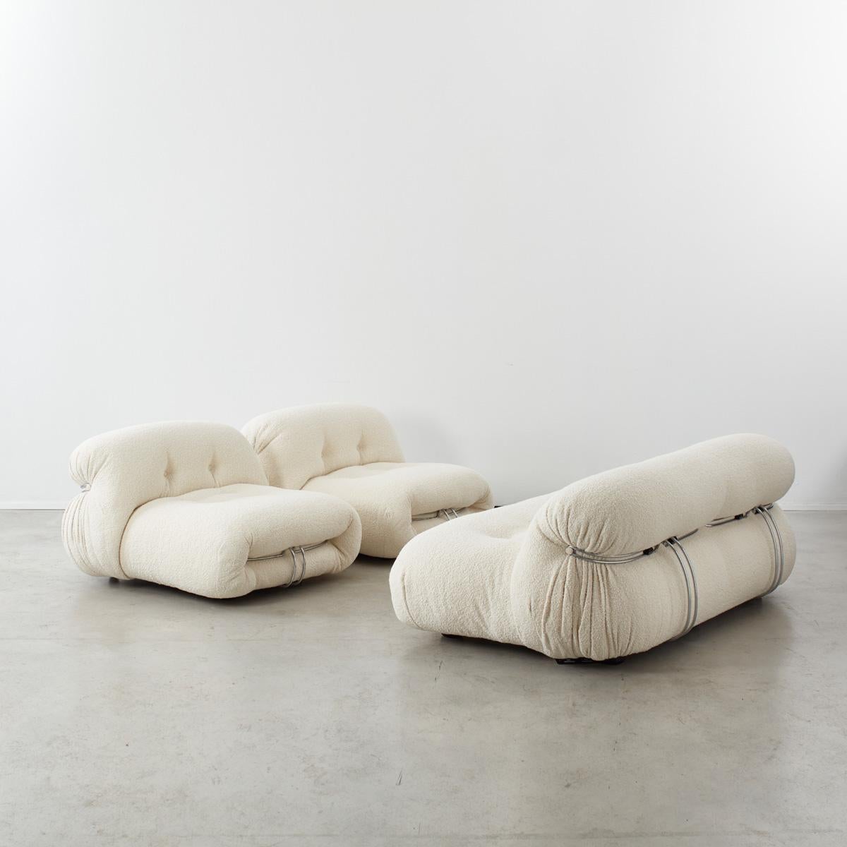 Pair Afra and Tobia Scarpa Soriana Lounge Chairs for Cassina, Italy, 1970s 4