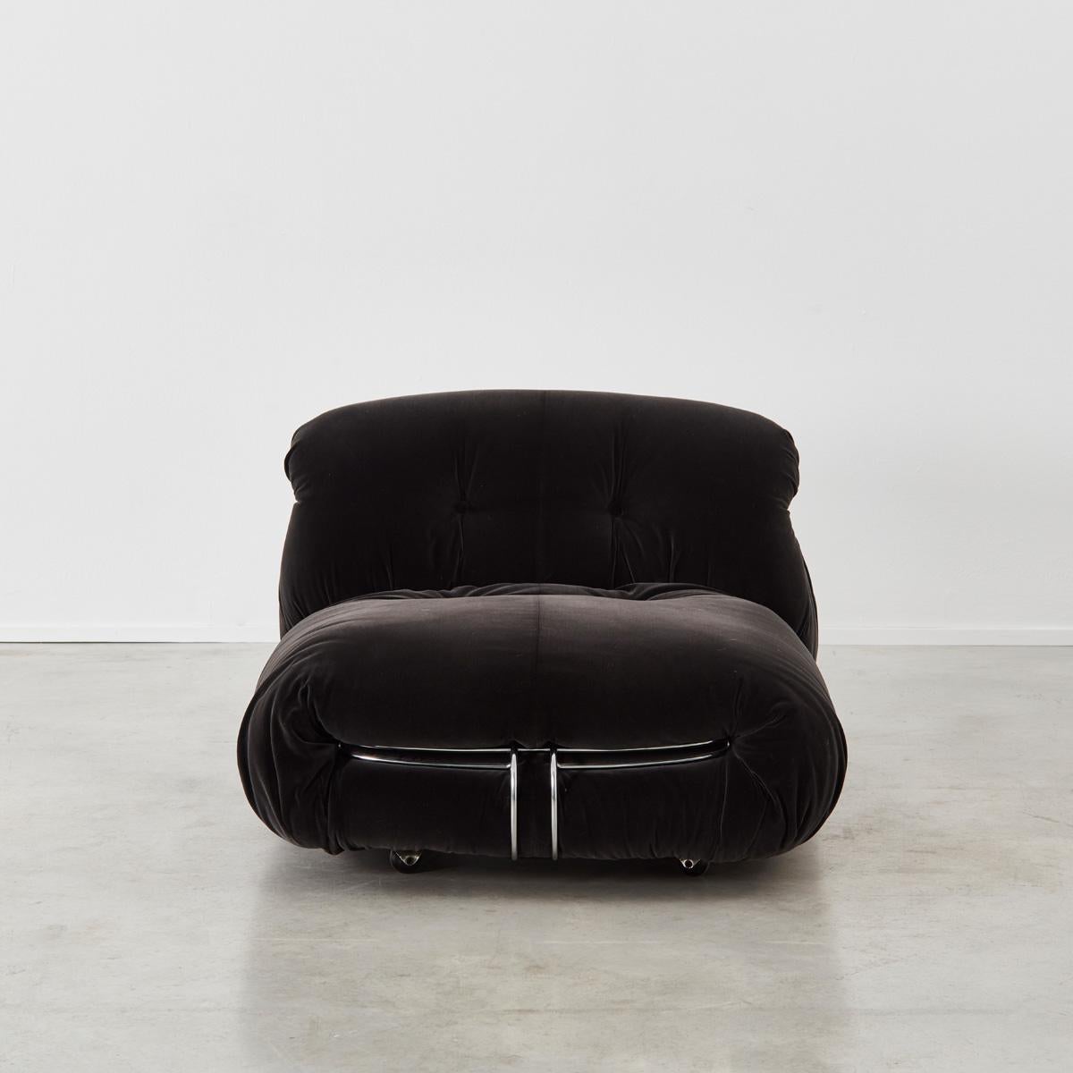 Pair Afra and Tobia Scarpa Soriana Lounge Chairs for Cassina, Italy, 1970s 10
