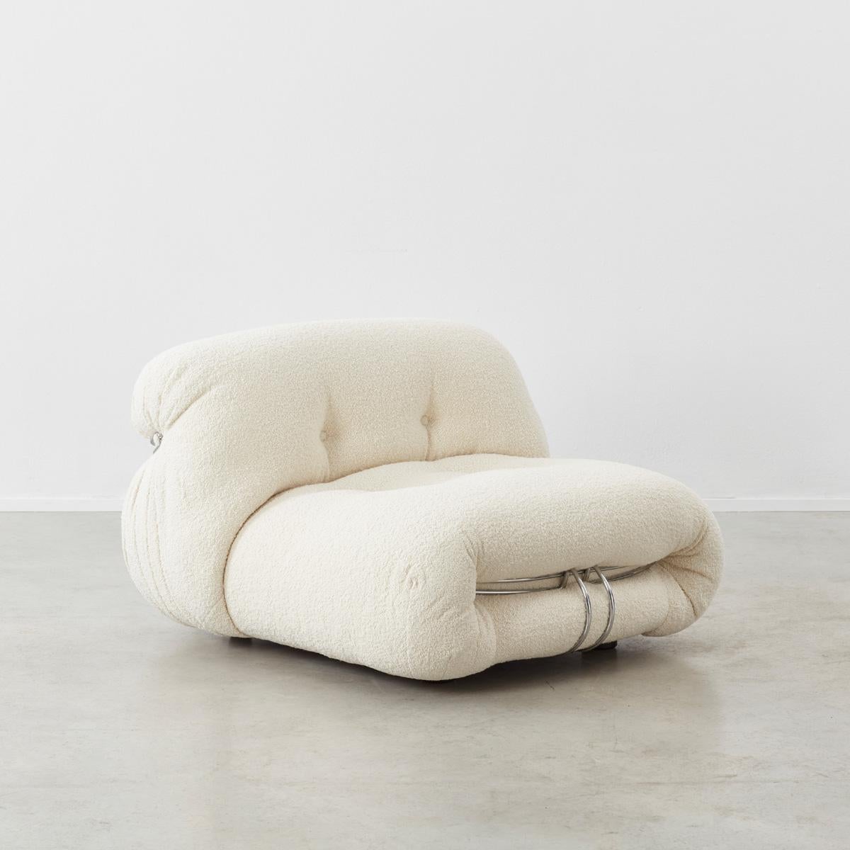 Modern Pair Afra and Tobia Scarpa Soriana Lounge Chairs for Cassina, Italy, 1970s