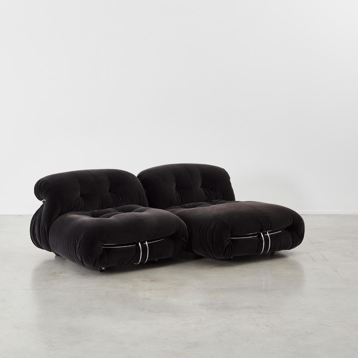 Pair Afra and Tobia Scarpa Soriana Lounge Chairs for Cassina, Italy, 1970s In Good Condition In London, GB