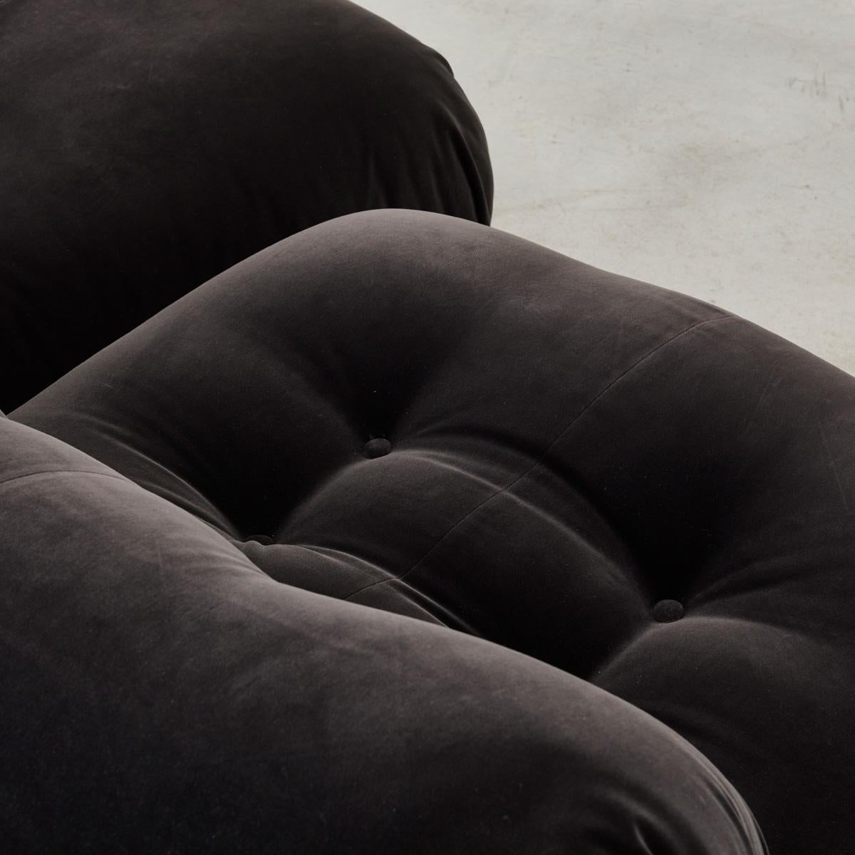 Pair Afra and Tobia Scarpa Soriana Lounge Chairs for Cassina, Italy, 1970s 1