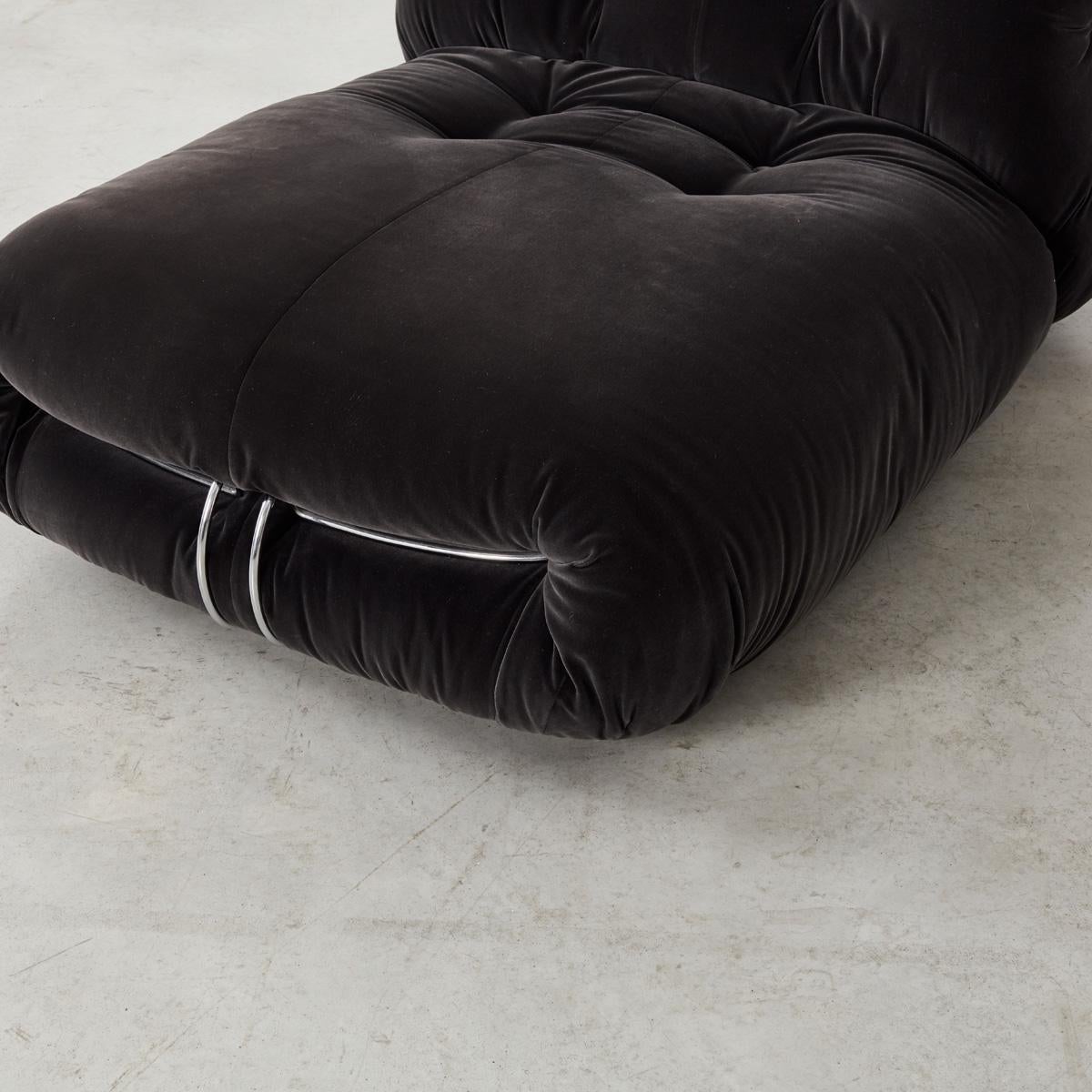 Pair Afra and Tobia Scarpa Soriana Lounge Chairs for Cassina, Italy, 1970s 2