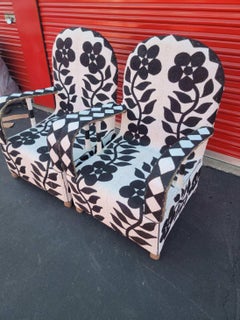 Pair African Beaded Ceremonial Chairs