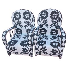 Pair African Beaded Ceremonial Chairs