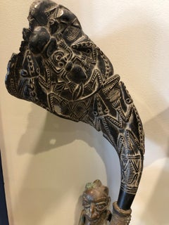 Pair of African Bronze Bamileke Cameroon Statues