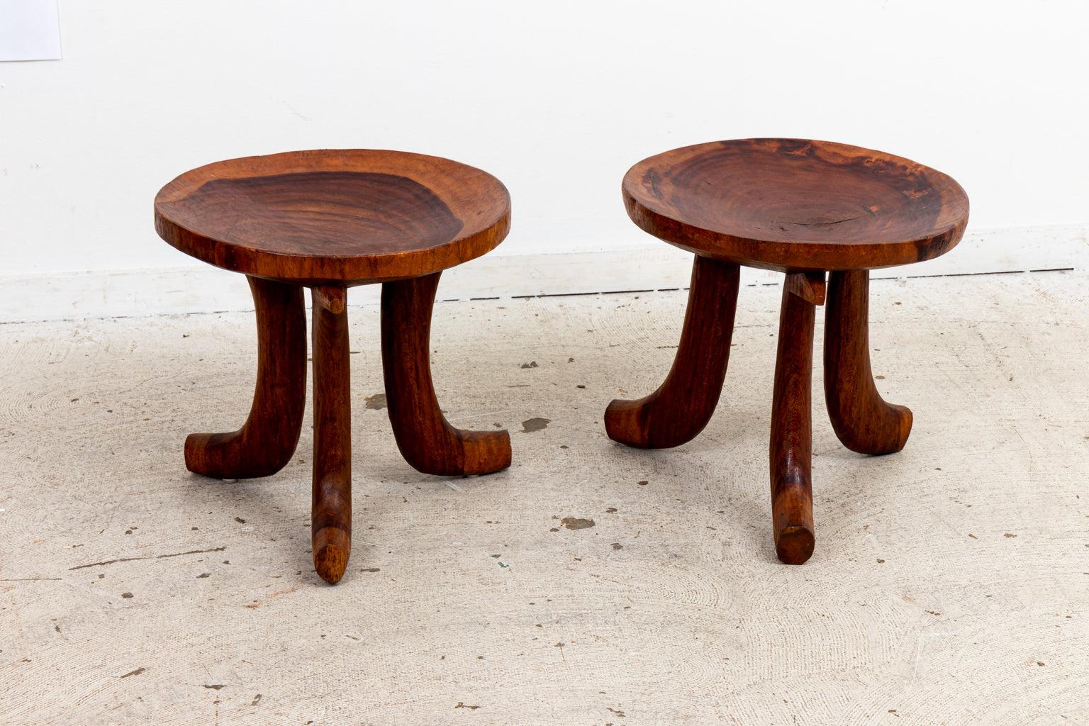 Ethiopian Pair African Stools For Sale