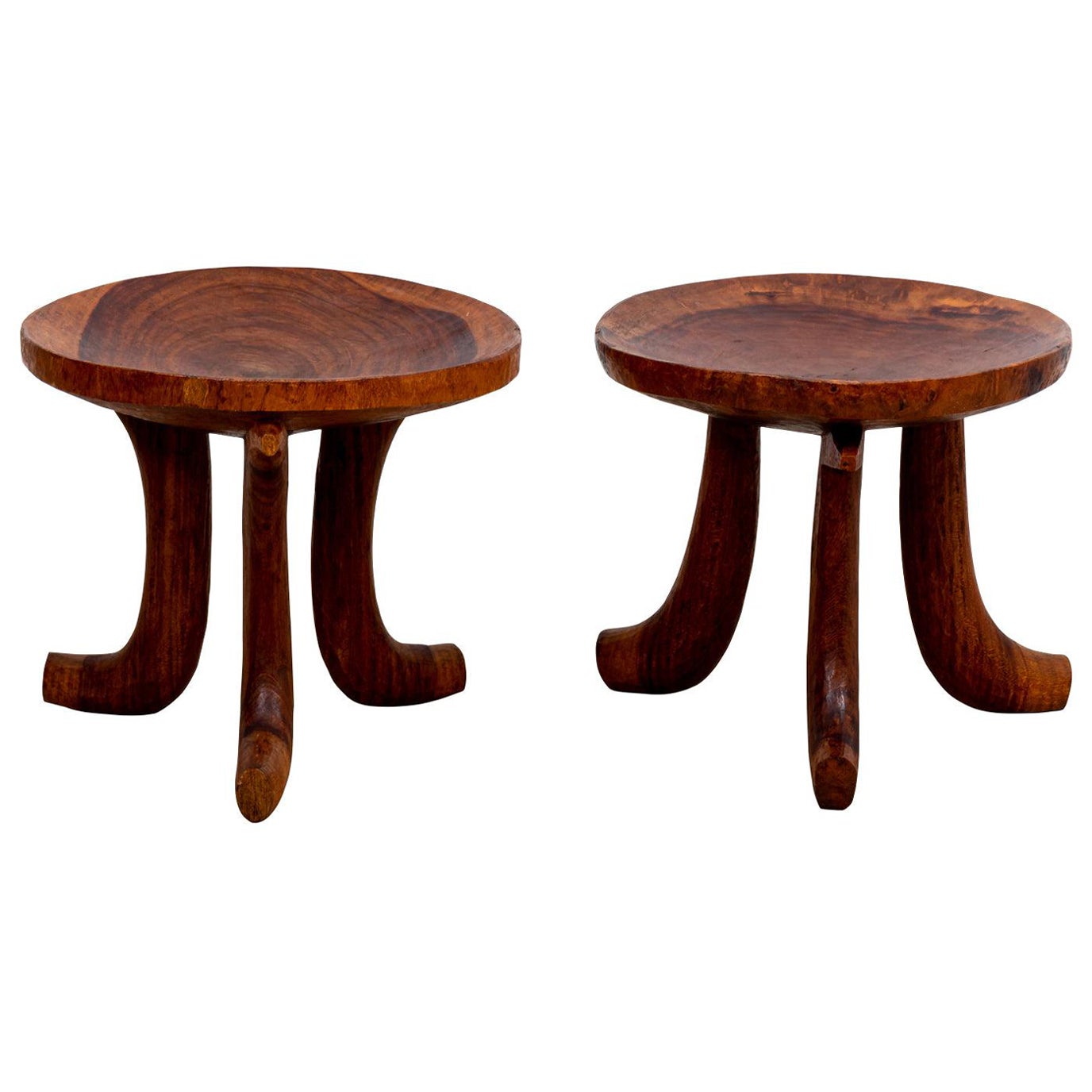 Pair African Stools For Sale