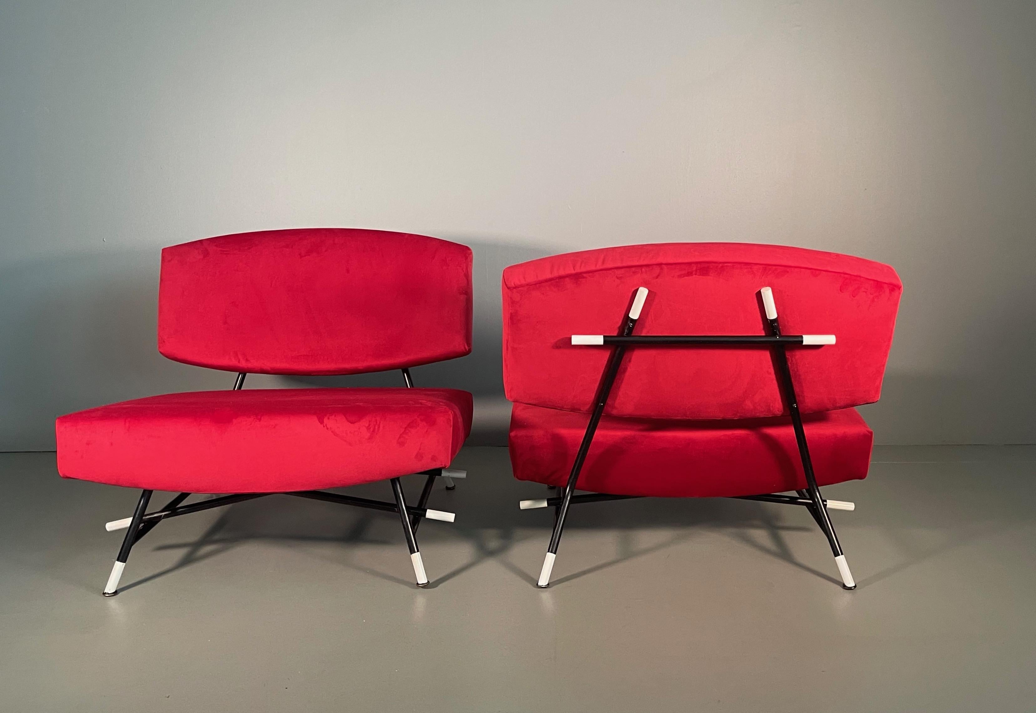 Pair Armchairs Ico Parisi for Cassina, Italian Midcentury, 