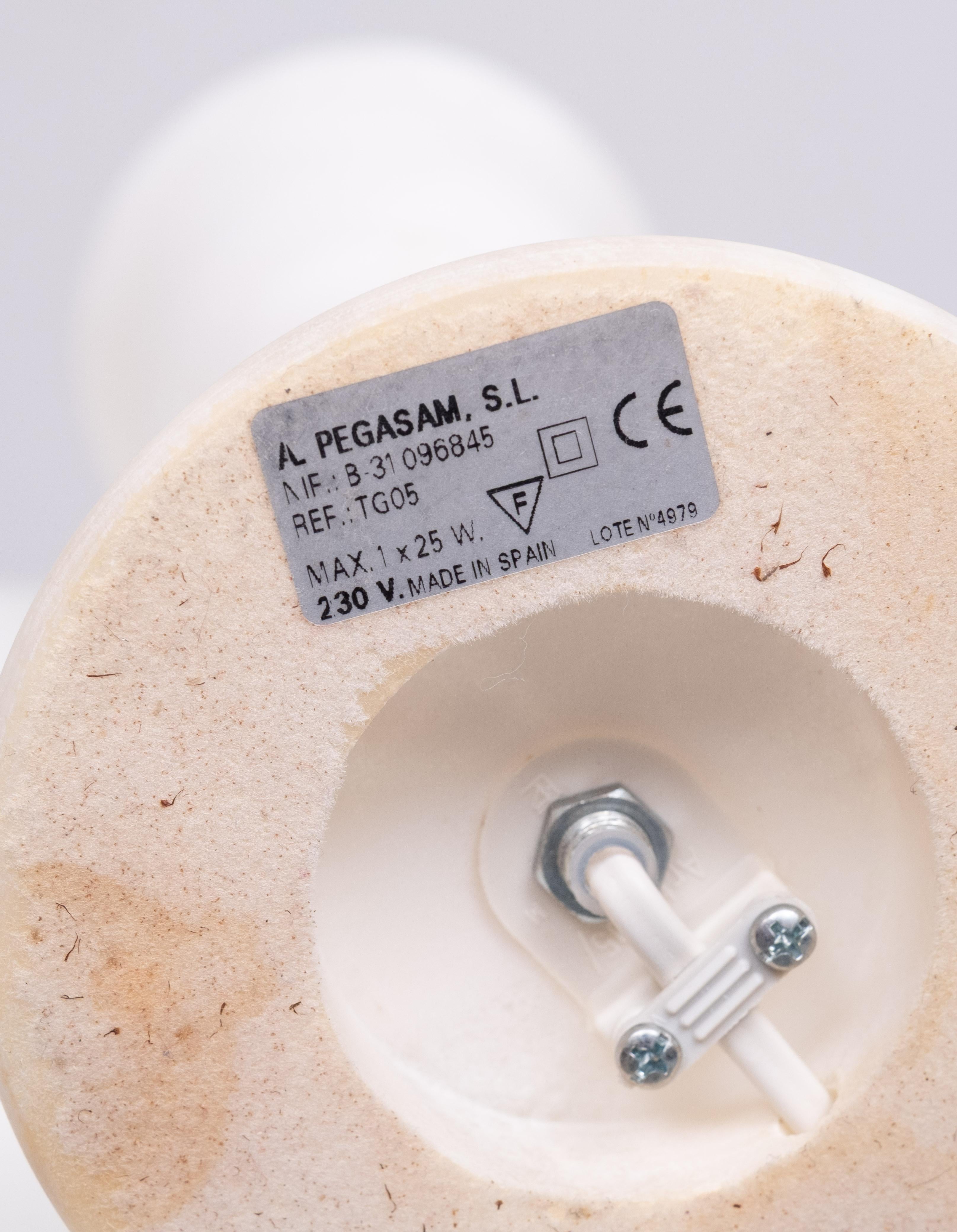 par Lámparas de mesa de alabastro de A Pegasam España años 70 en venta 4