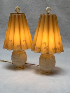 Pareja, lámparas de sobremesa de vidrio fundido Aladino