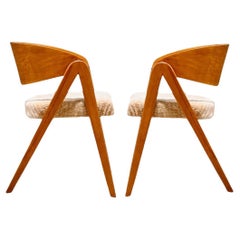 Vintage Pair Alan Gould Compass Dining/Side Chairs, 1950