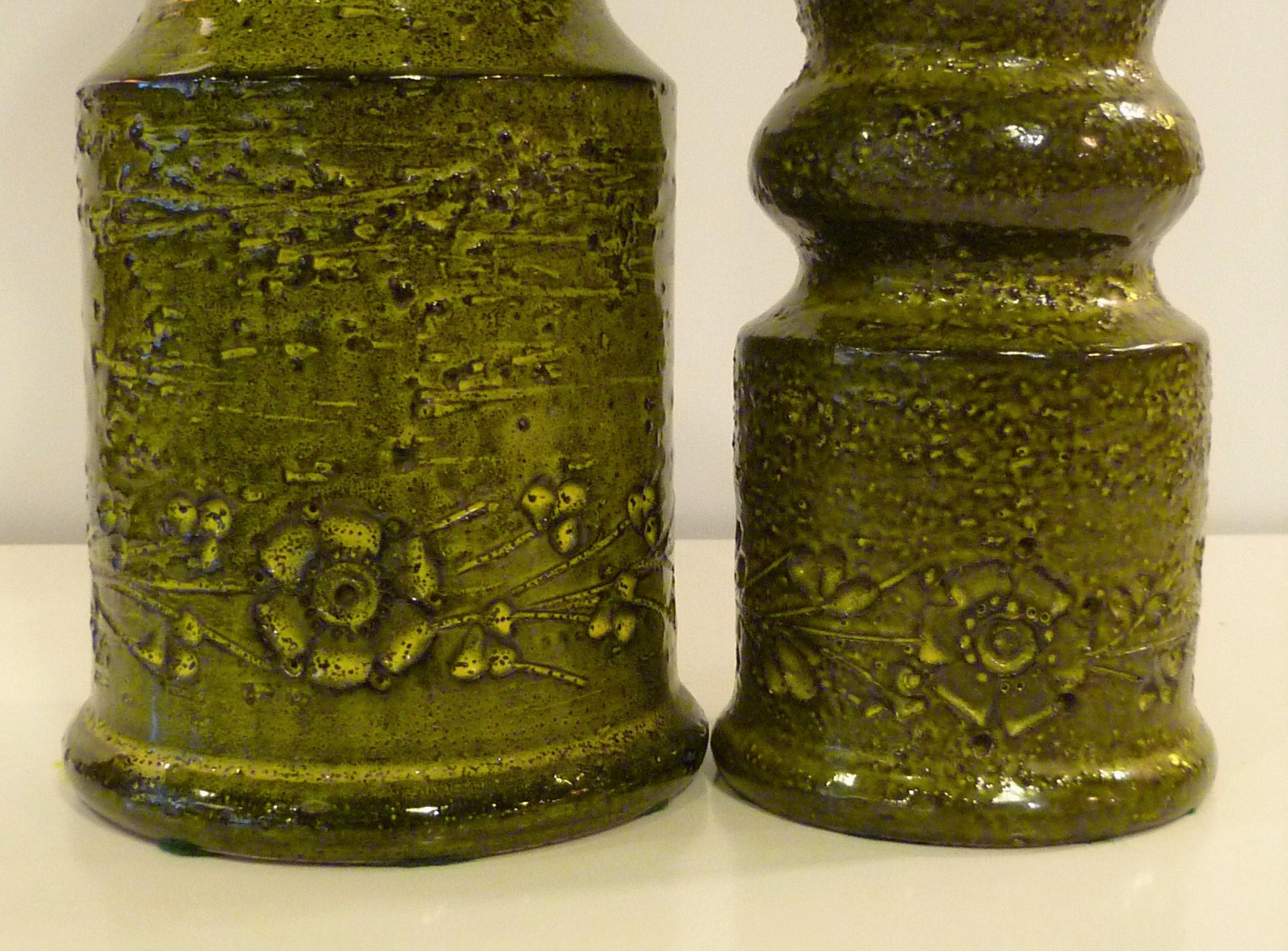 Pair of Aldo Londi for Bitossi Modern Pottery Vases Rosenthal Netter Italy 1960s In Good Condition In Miami, FL