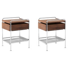 Beistelltisch-Paar „Alima NDS3“ in Chrom und Walnuss von Note Design Studio für &Tradition