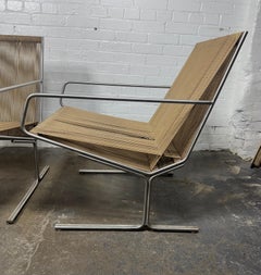 Pareja de sillones Allan Gould totalmente originales de cuerda baja / modernista arquitectónico