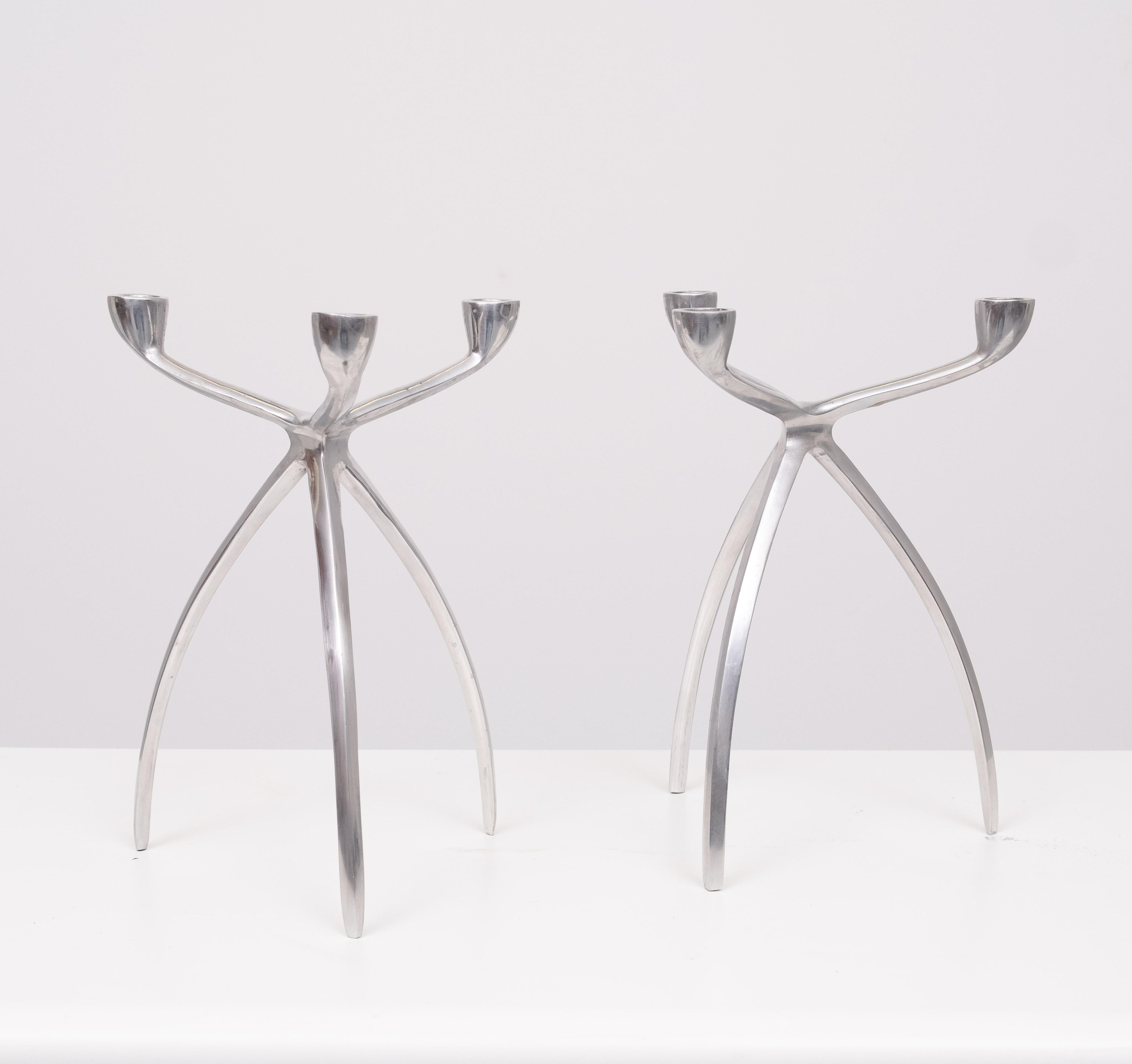 Lucido  Alluminio a 3 bracci  Candele a forma di ragno  De Bijenkorf  1970s 
Bello  design 