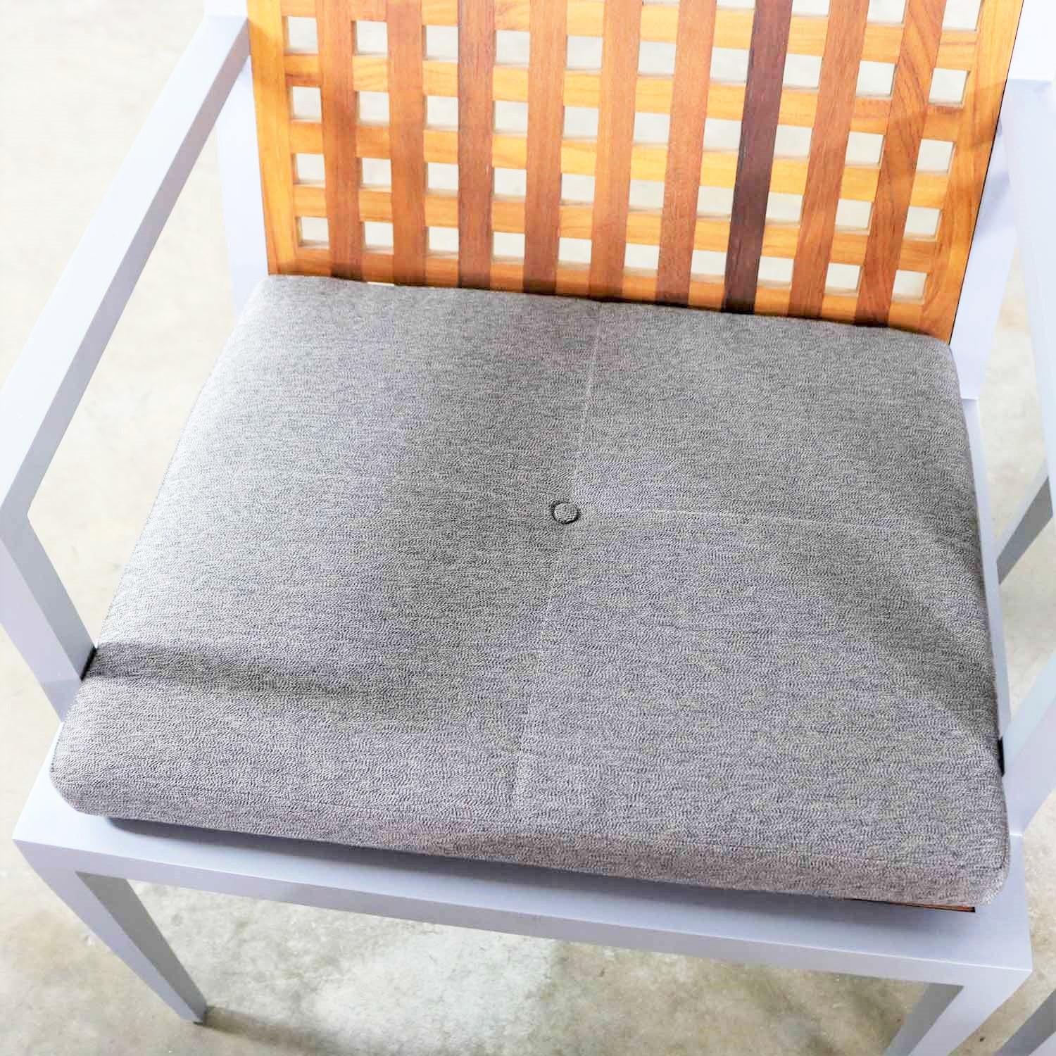 Aluminum and Teak Archetype Patio Chairs by Michael Vanderbyl for McGuire, Pair 6