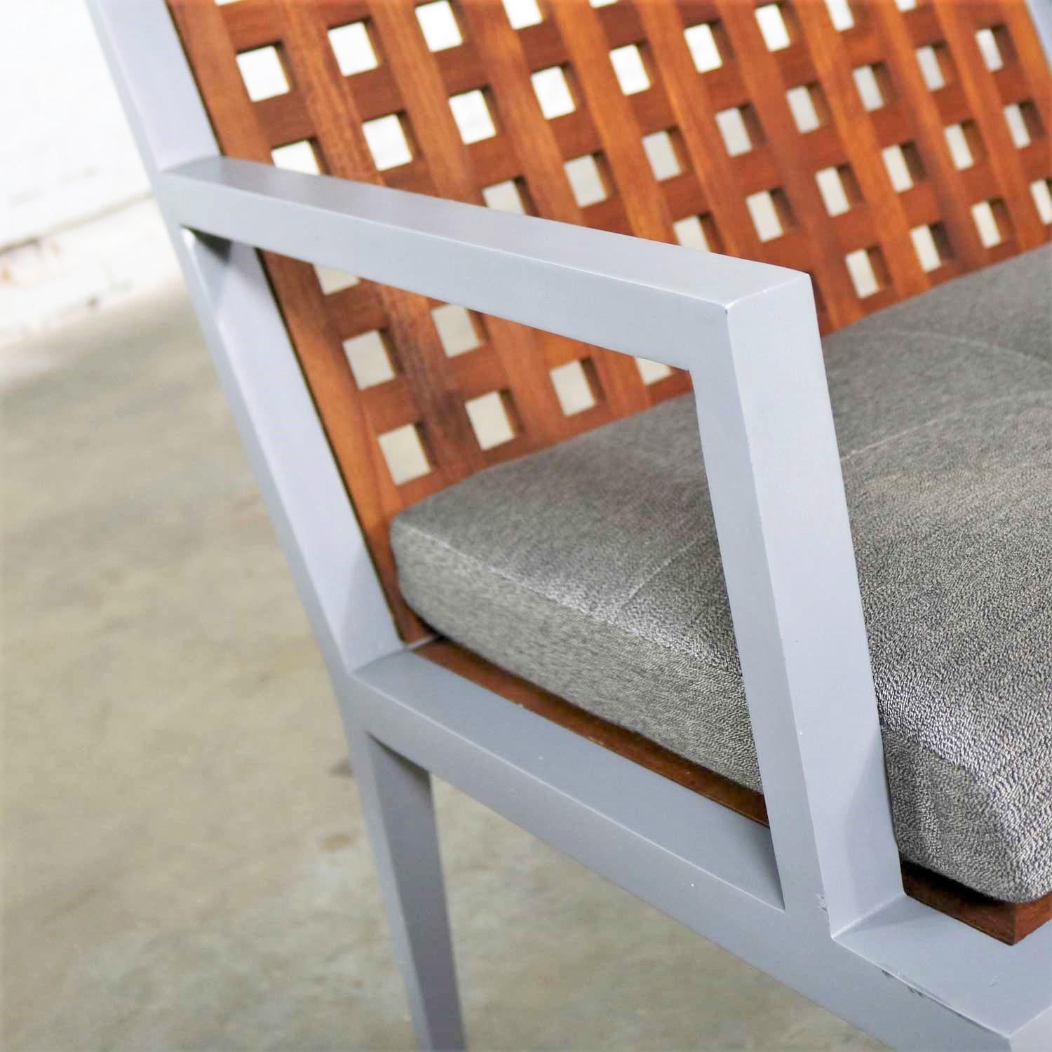 Aluminum and Teak Archetype Patio Chairs by Michael Vanderbyl for McGuire, Pair 7