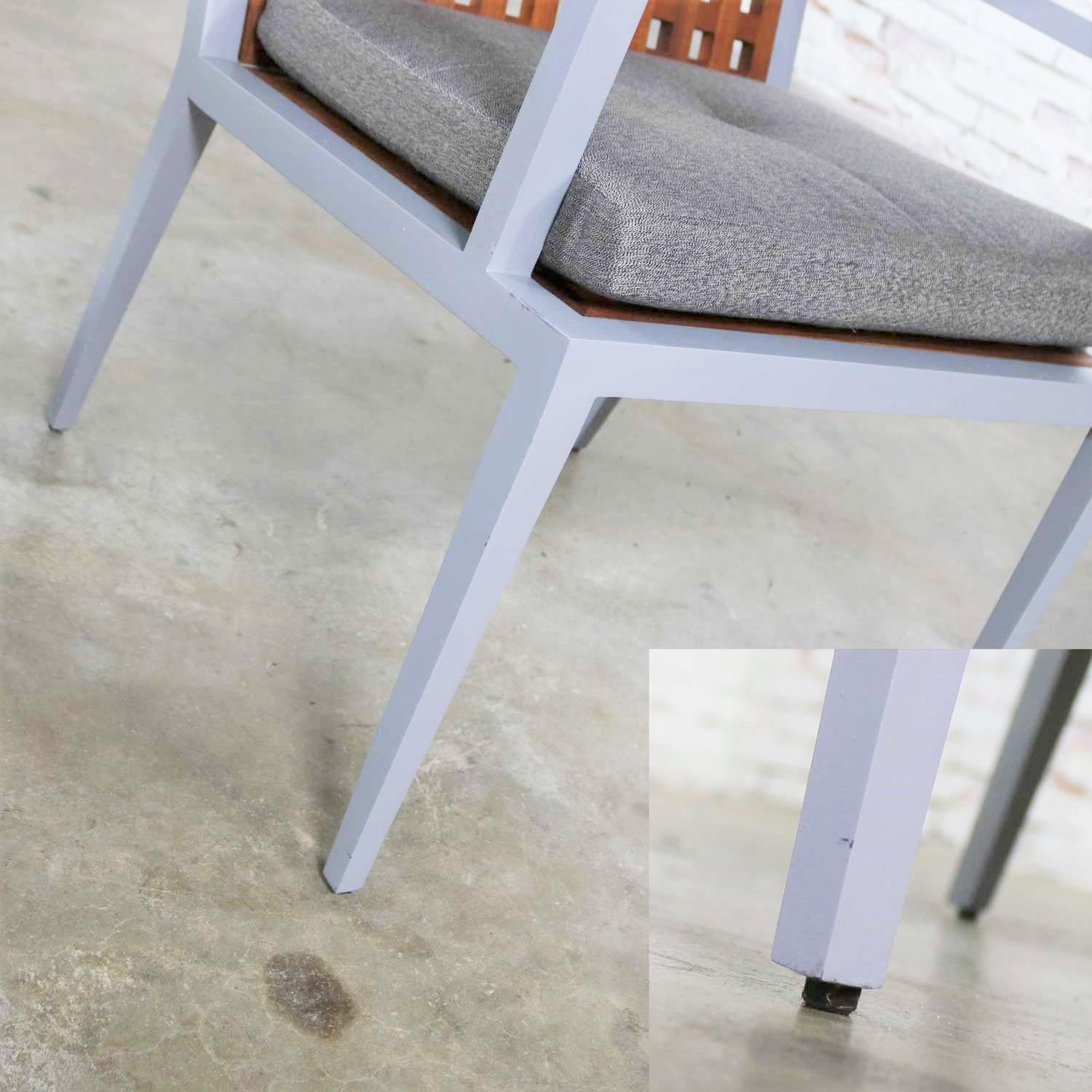 Aluminum and Teak Archetype Patio Chairs by Michael Vanderbyl for McGuire, Pair 8
