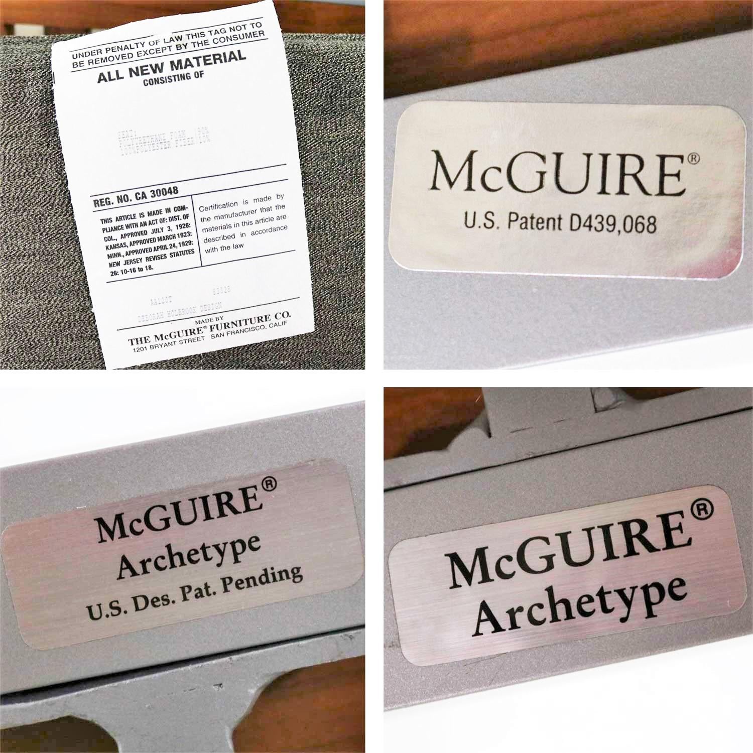 Aluminum and Teak Archetype Patio Chairs by Michael Vanderbyl for McGuire, Pair 9