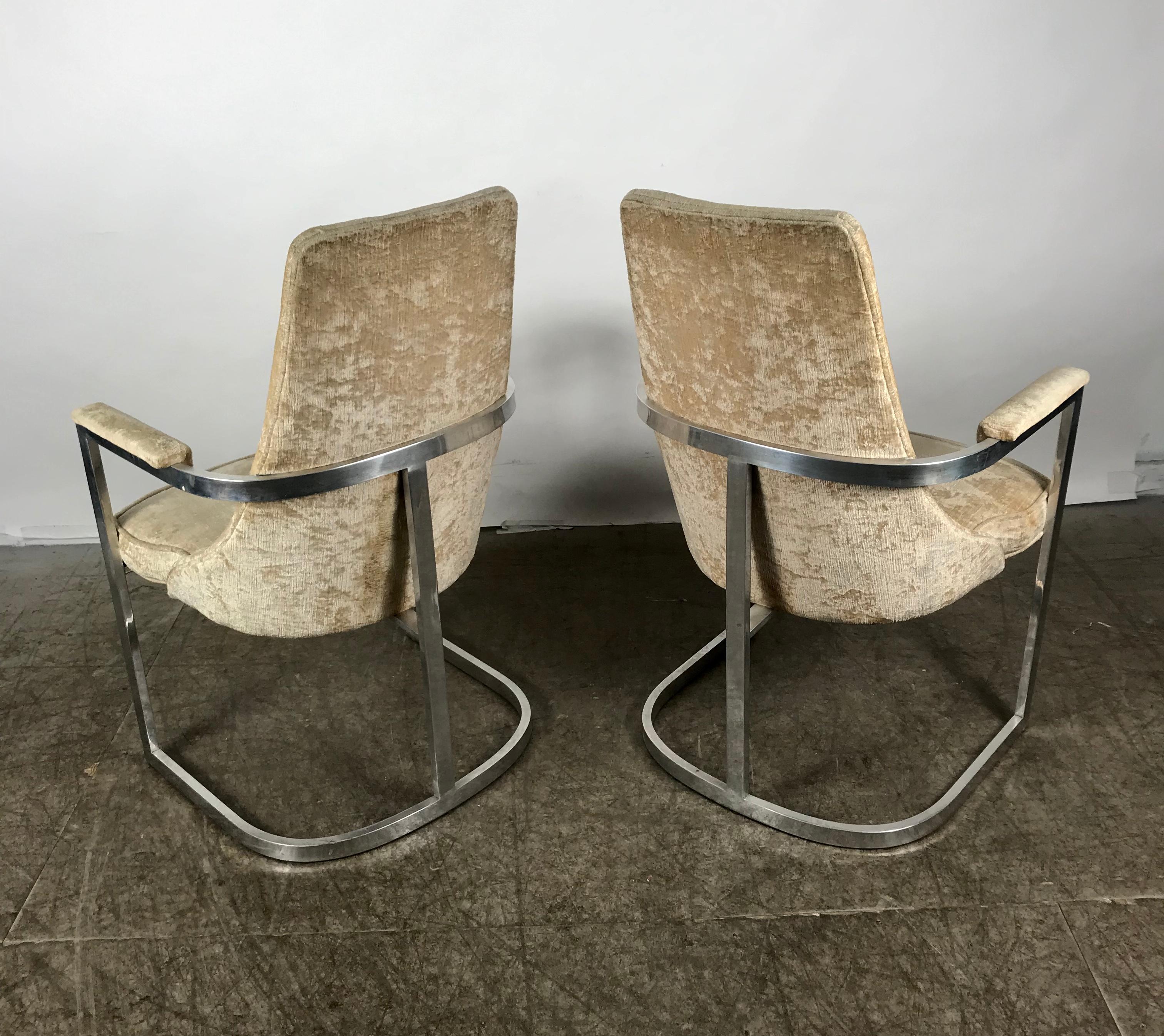 Paire de fauteuils modernistes à structure en aluminium, Milo Baughman/Thayer Coggin en vente 3