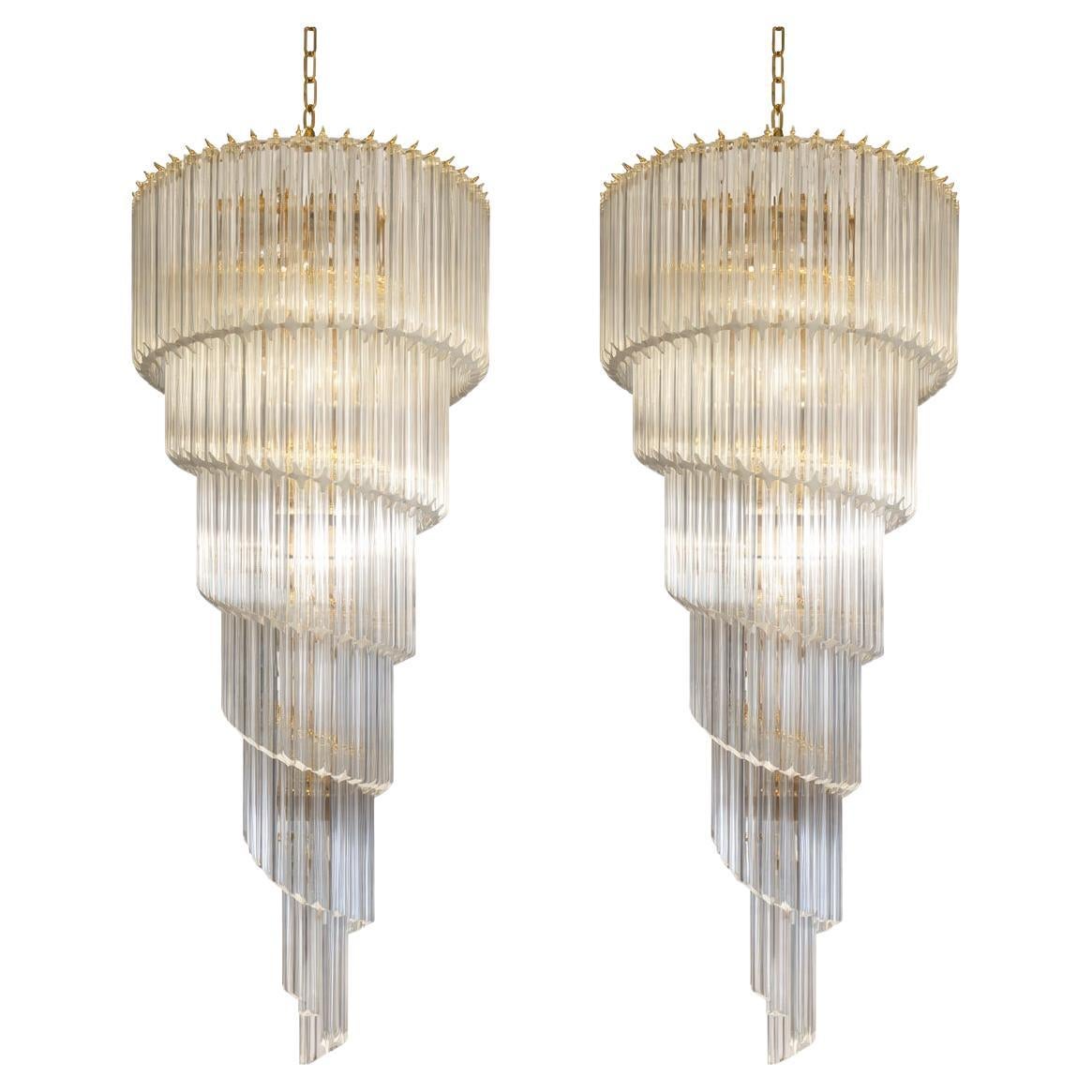 Pair Amazing Murano Chandeliers For Sale