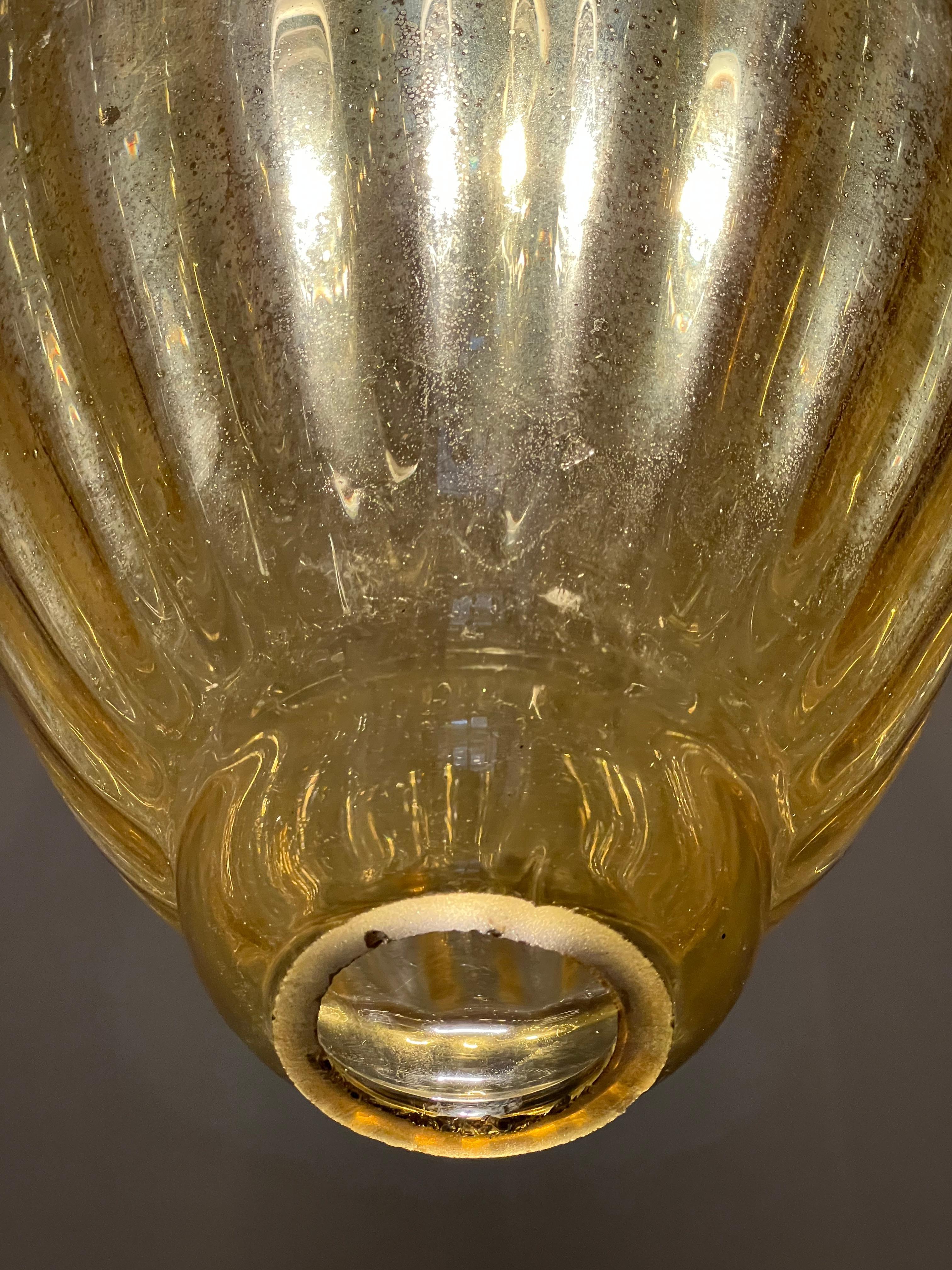 Pair Amber Lantern Chandeliers, Murano 8