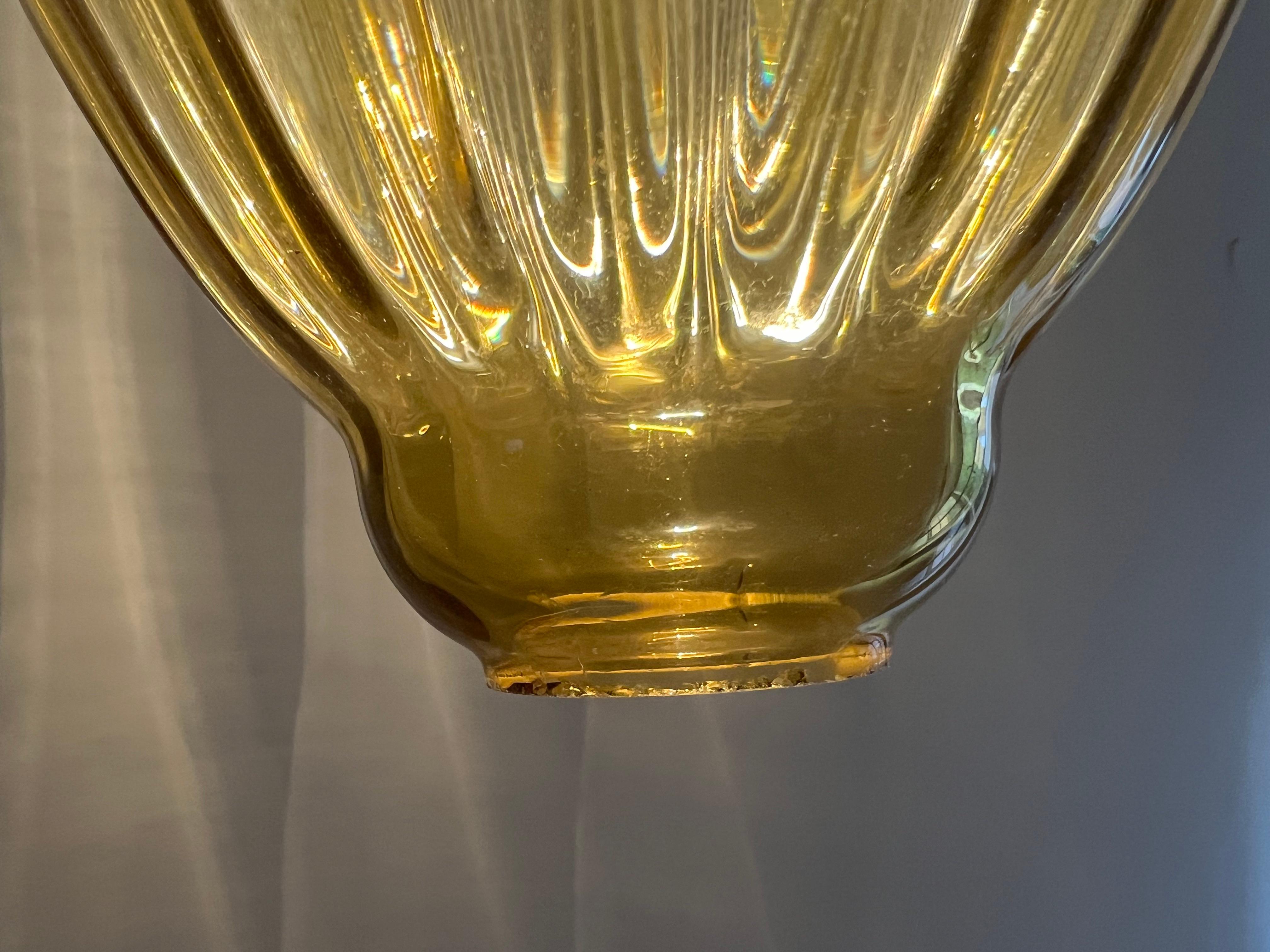Pair Amber Lantern Chandeliers, Murano 9