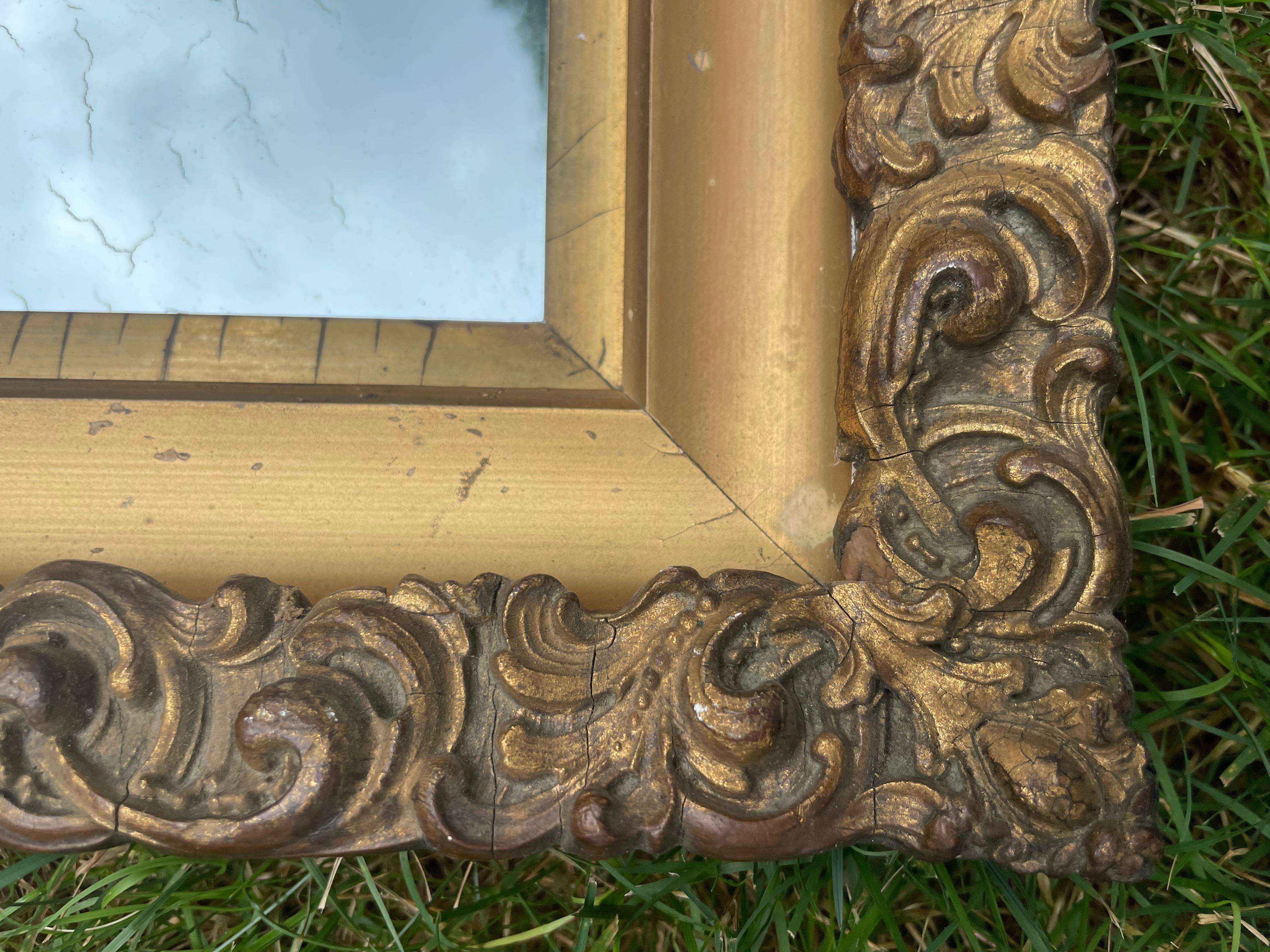 19th Century Pair American Carved Giltwood Mirrors For Sale