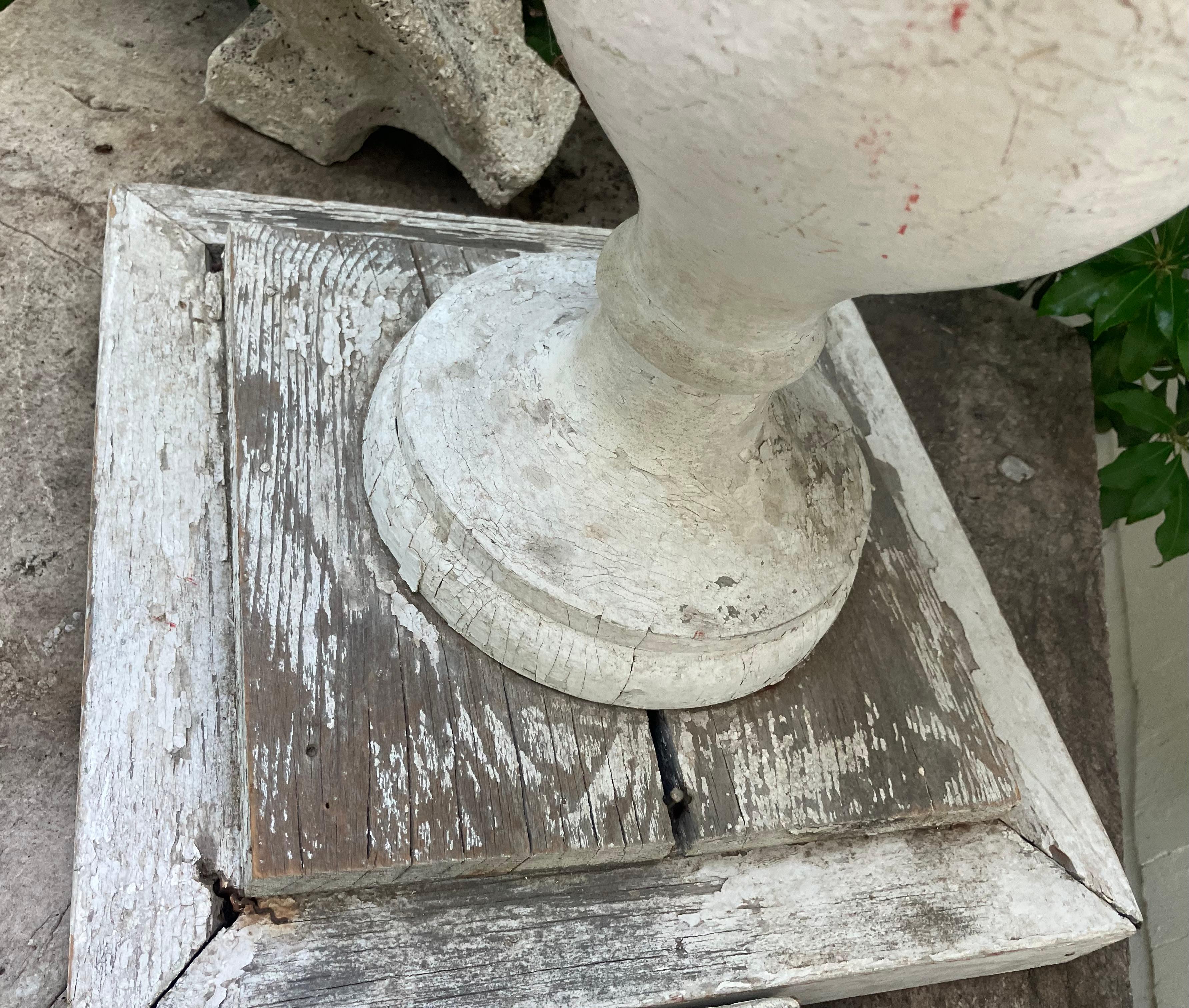 Pair American Carved Urn Finials For Sale 4