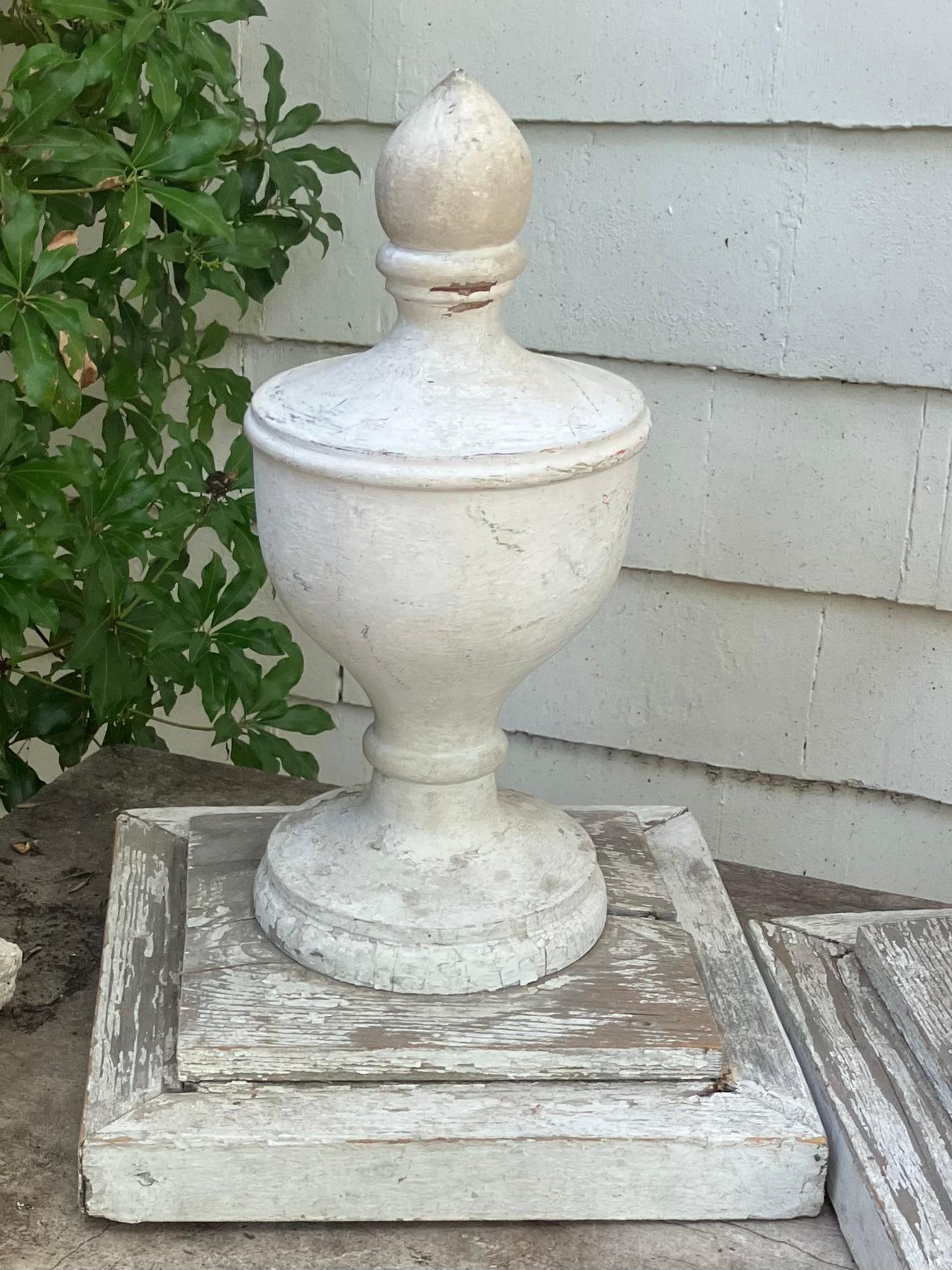 Pair American Carved Urn Finials For Sale 1