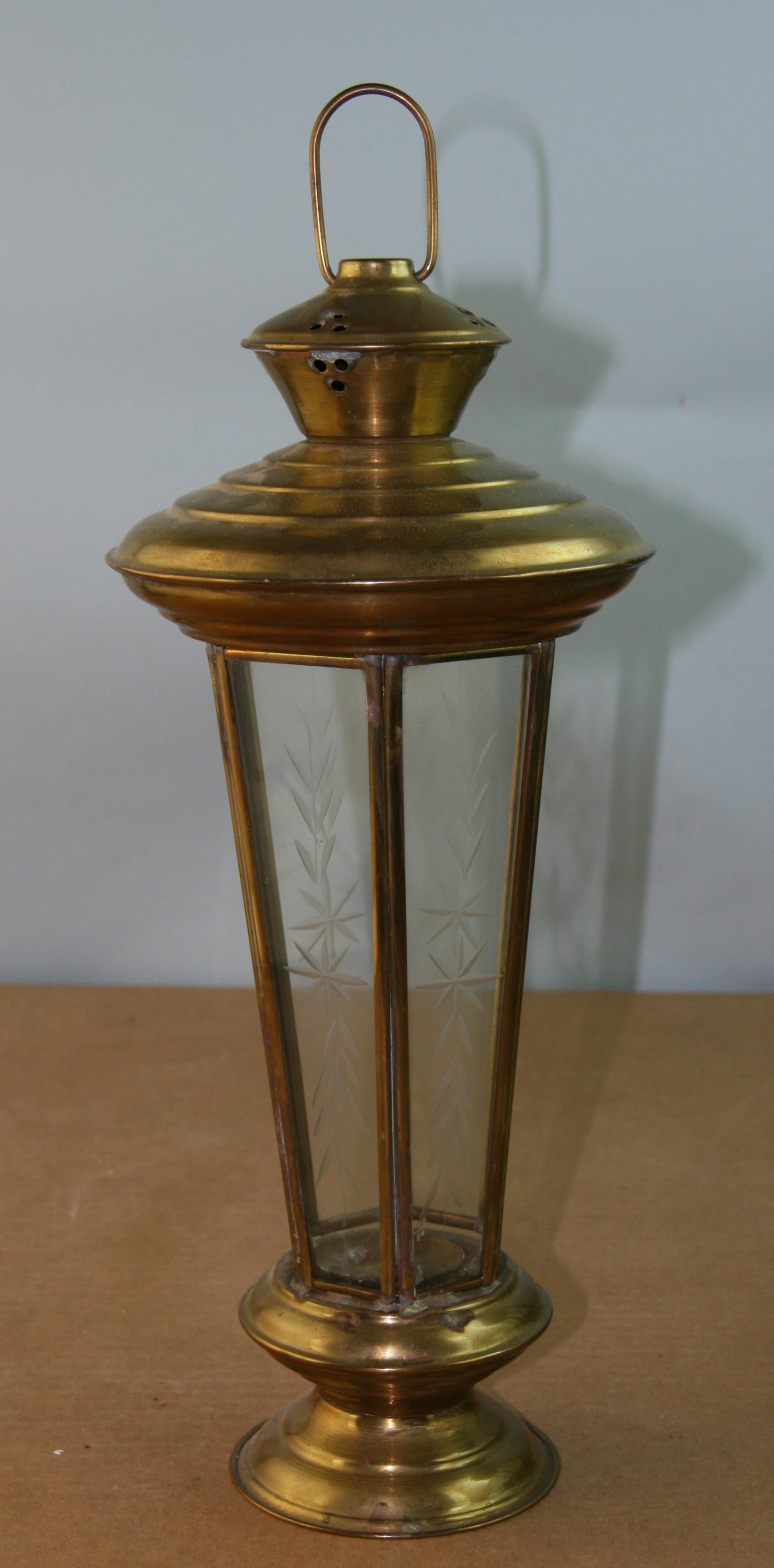 vintage brass candle lantern