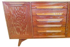 Pair  of American Modern Cerused Oak Four Drawer, Two-Door Credenza, 1950s