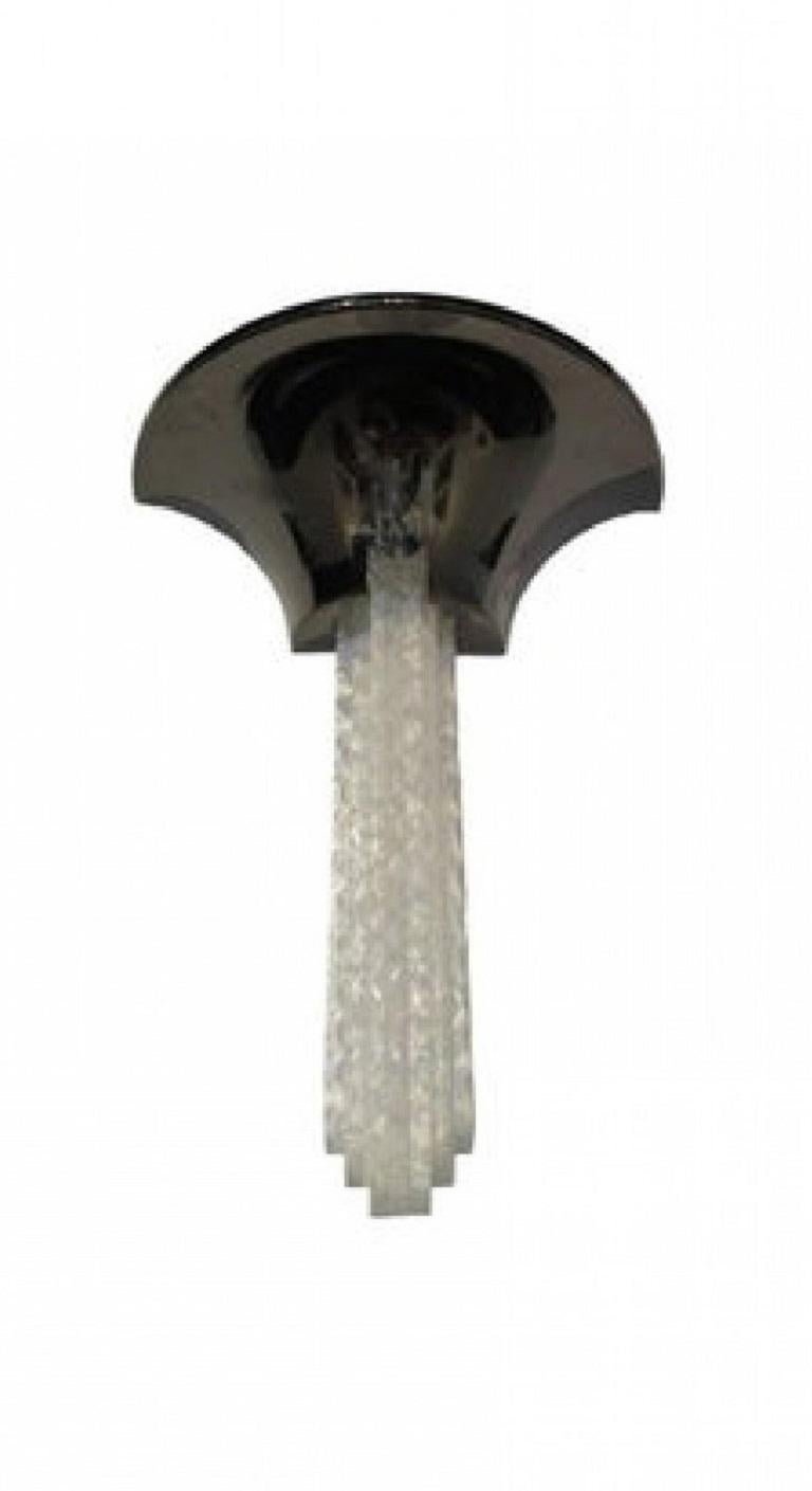 Mid-Century moderno Coppia di lampade da parete moderne americane in vetro e canna di fucile, Karl Springer in vendita