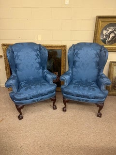 pair american philadelphia style wing chairs