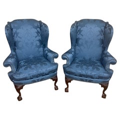 pair american philadelphia style wing chairs