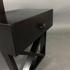 Pair of American X-Frame Ebonized End Tables, 1950s