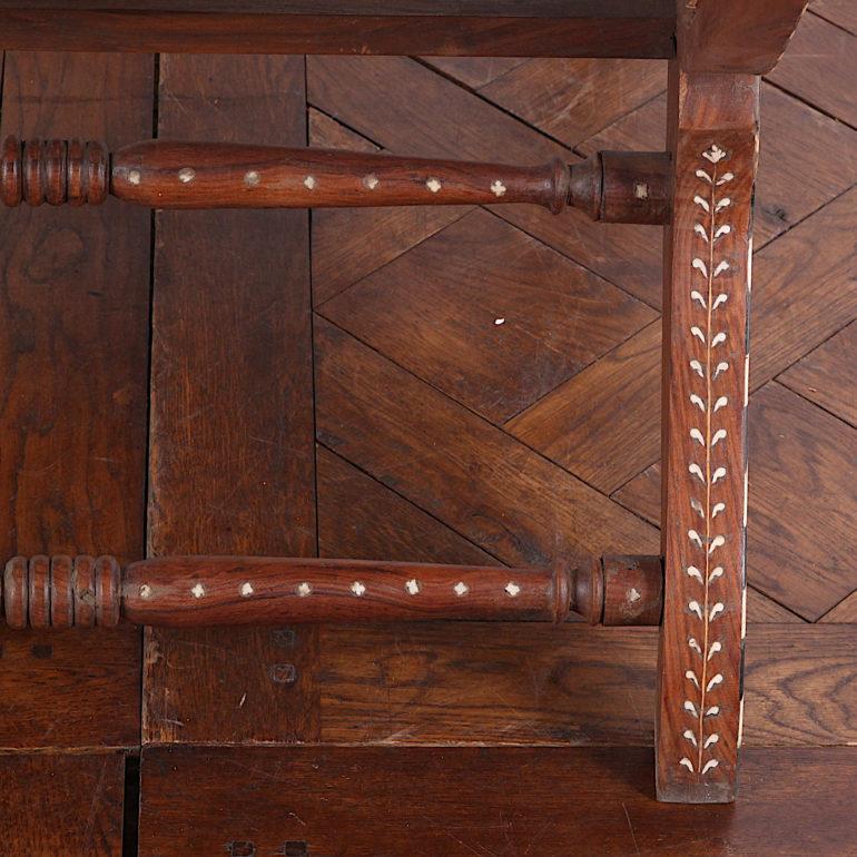 Pair of Anglo-Indian Inlaid Teak Plantation Chairs 2