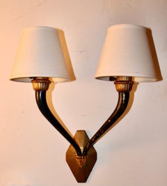 Pair Ruhlmann Style 'Antelope' Wall Lights