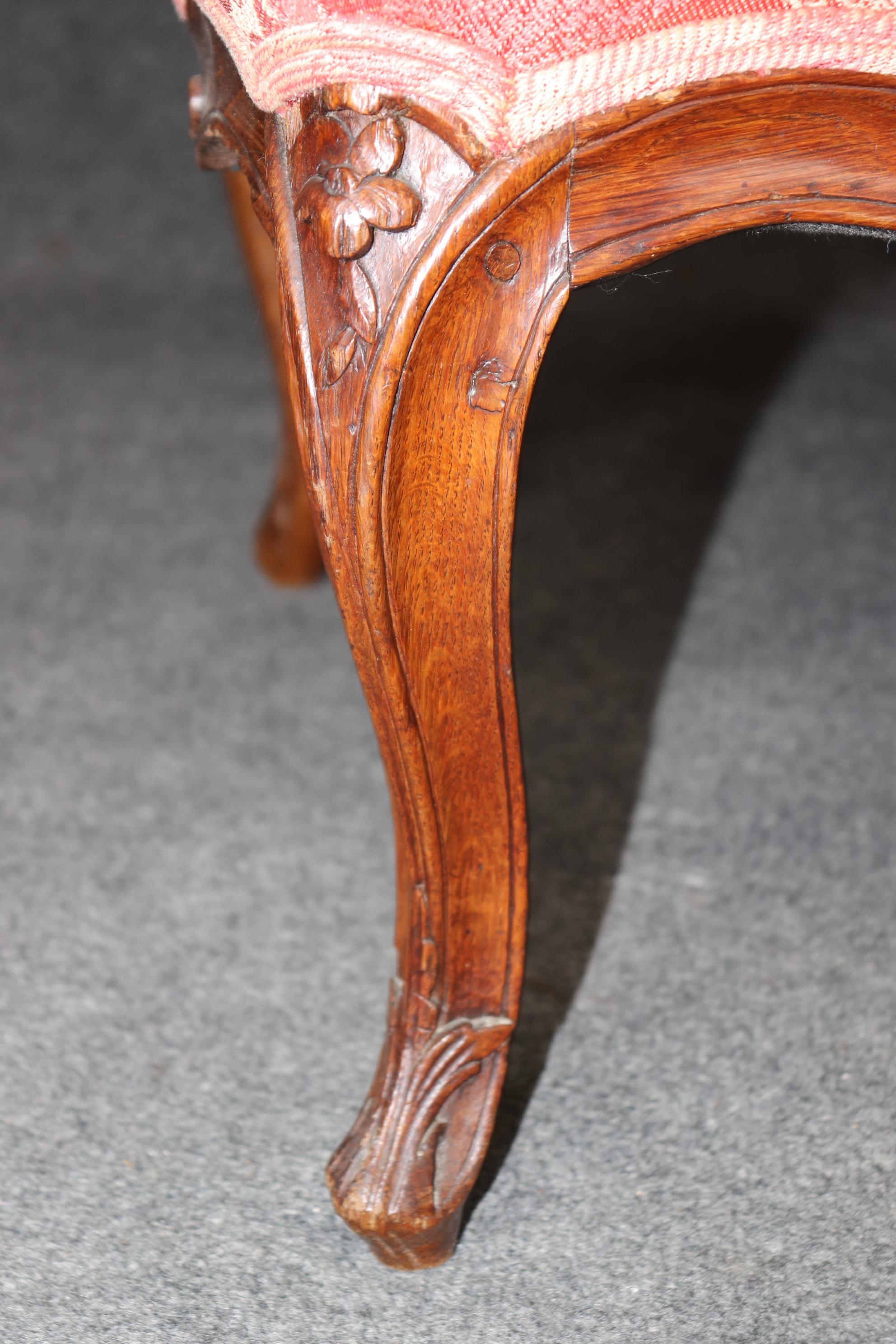 Pair Antique 1850s Era French Louis XV Style Armchairs with Griffon Upholstery In Good Condition For Sale In Swedesboro, NJ