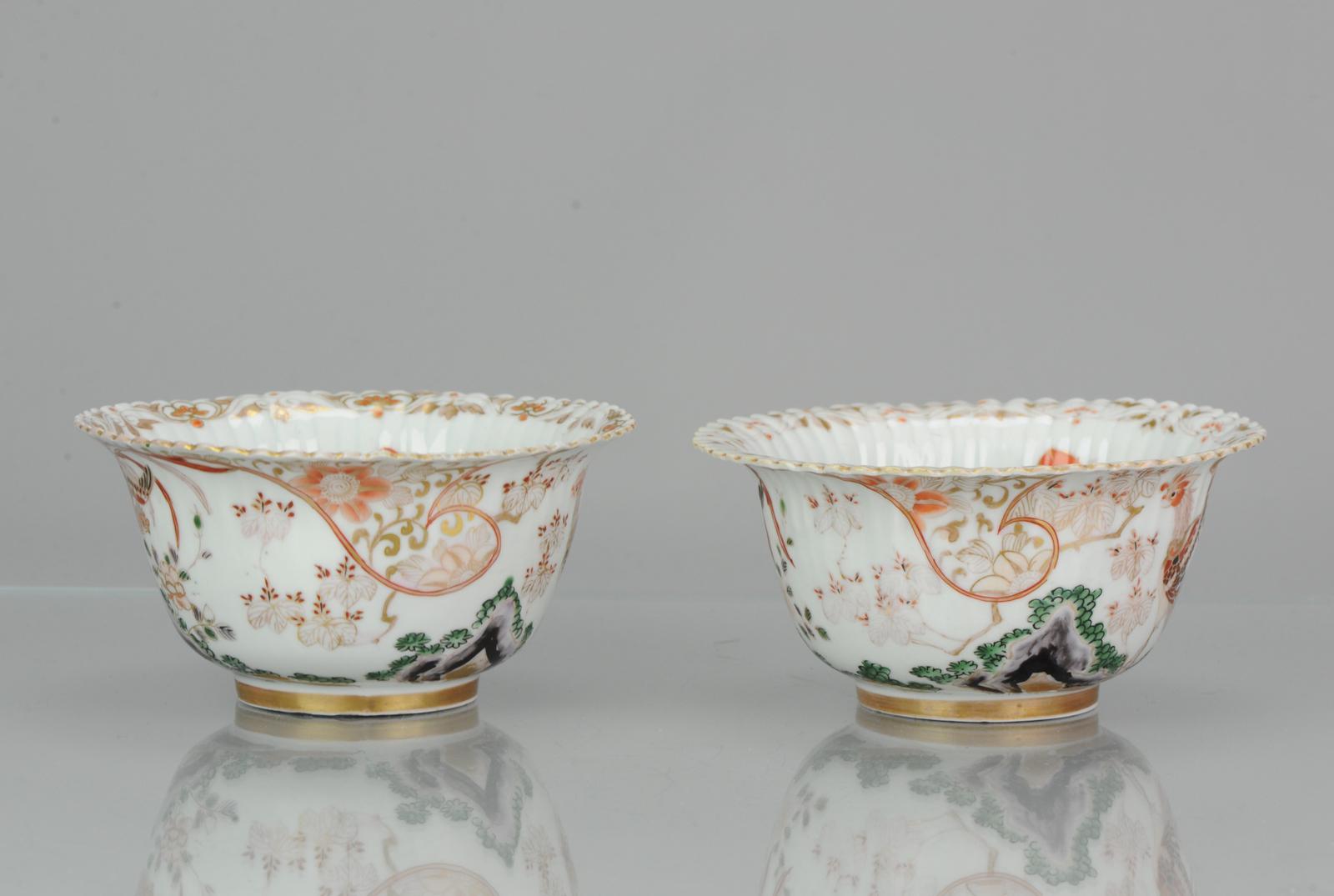 18th Century and Earlier Pair Antique 18th C Japanese Imari Gold Bowl Japan Figure Edo Period For Sale