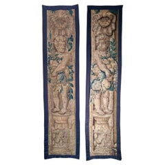 Pair Antique 18th Century Flemish Tapestries, Circa 1780.