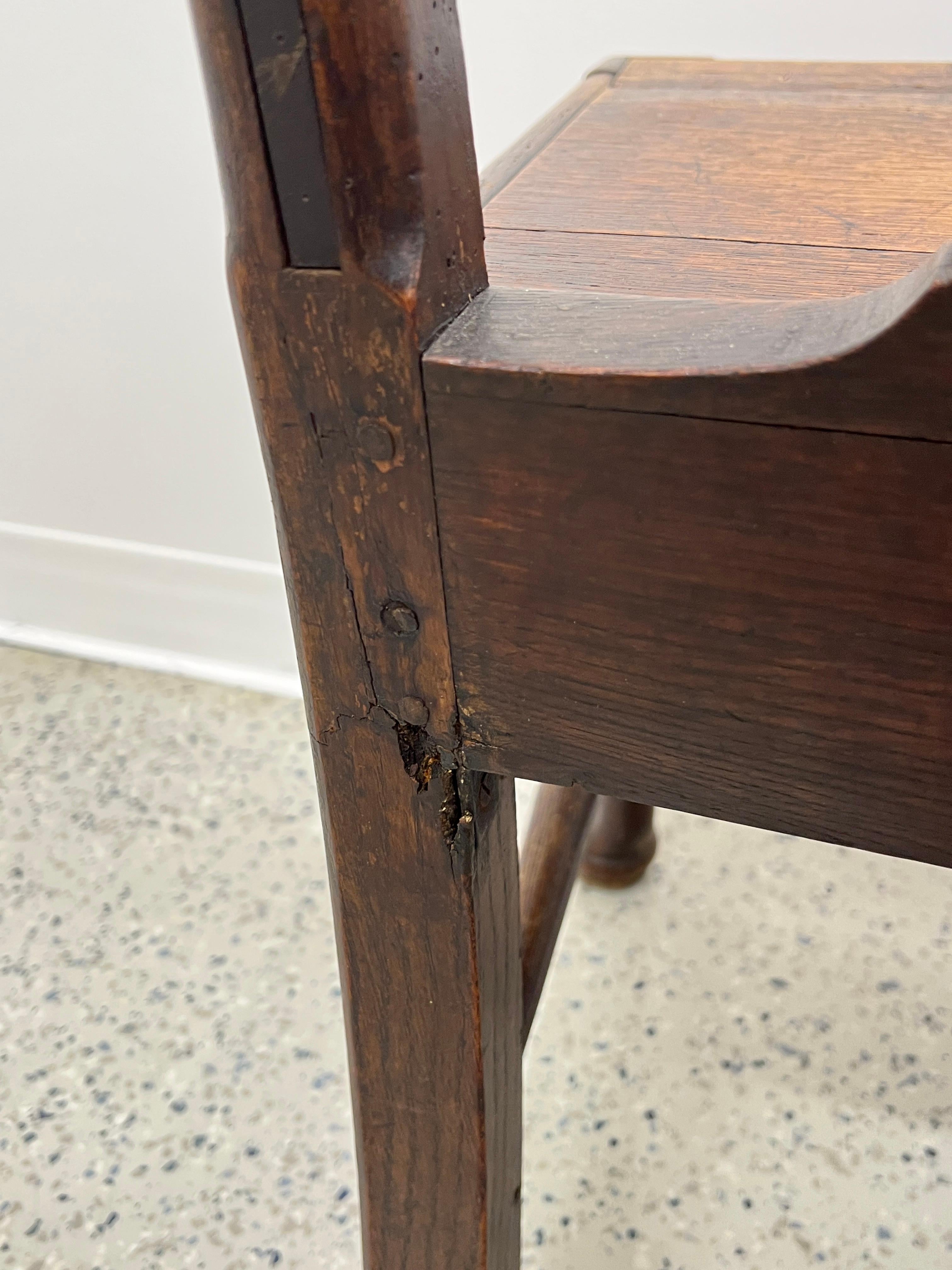 Pair Antique 18th Century Irish Oak Chippendale Side Chairs with Celtic Carving For Sale 11
