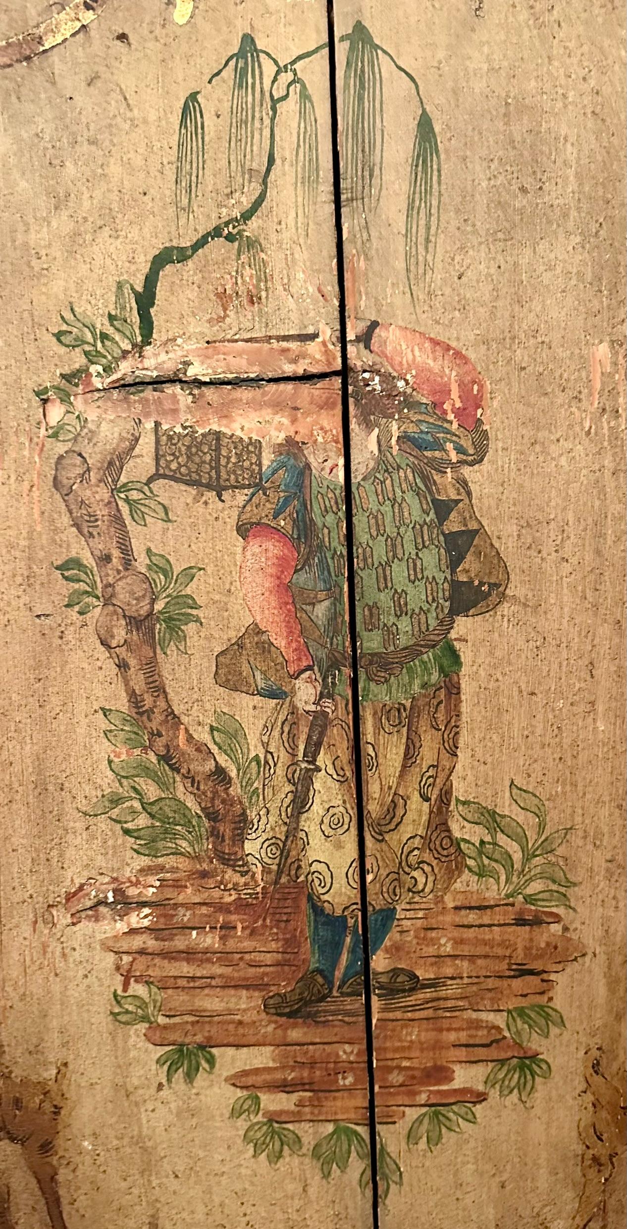 Par de Puertas Antiguas de Madera Pintada Veneciana del Siglo XVIII. en venta 4