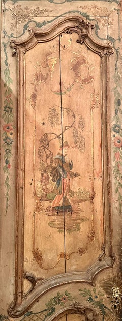 Pair Antique 18th Century Venetian Painted Wooden Doors.