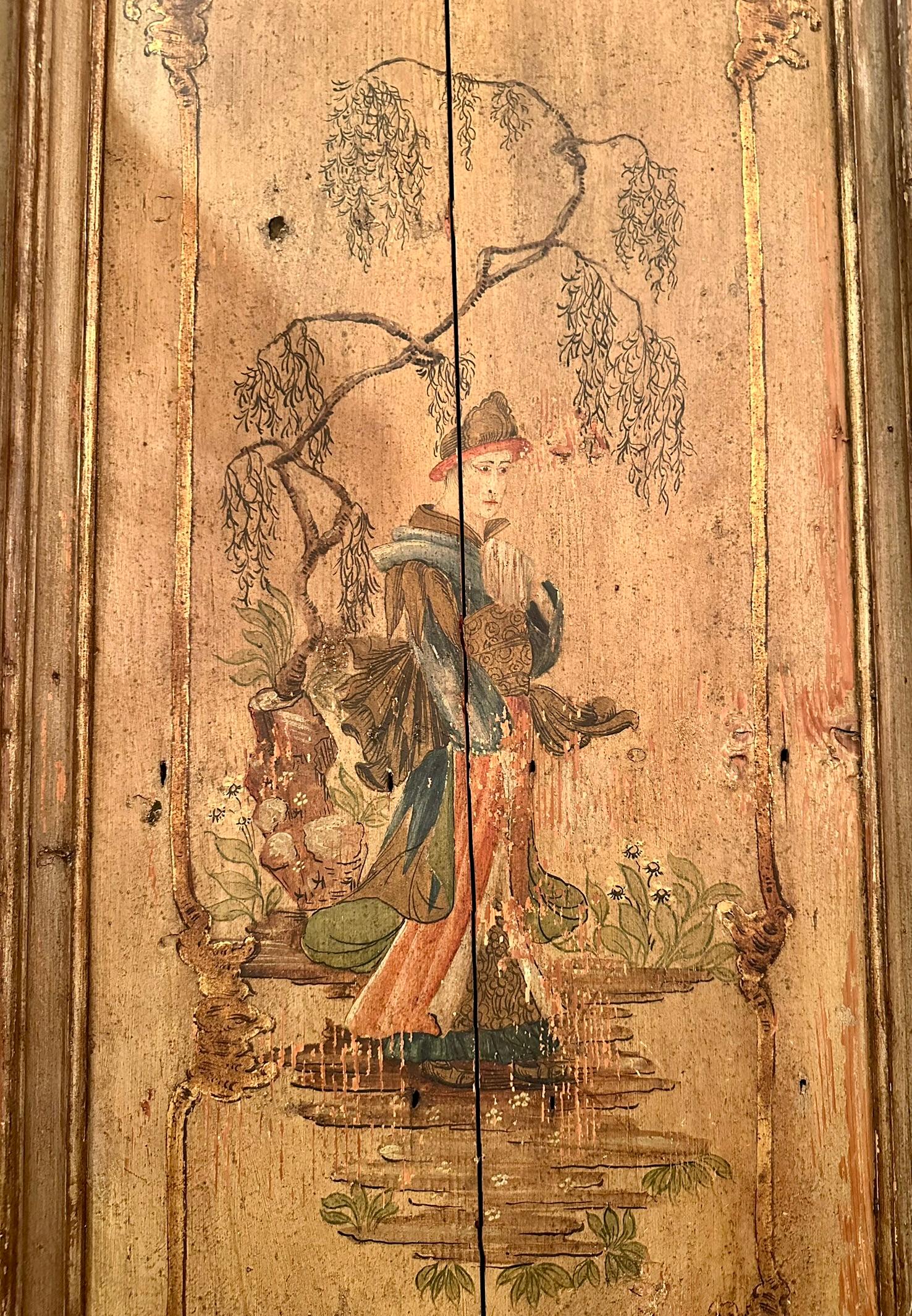 Par de Puertas Antiguas de Madera Pintada Veneciana del Siglo XVIII. en venta 3
