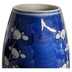Pair Antique 19c Chinese Blue & White Prunus Blossom Vase Table Lamps Early 20c