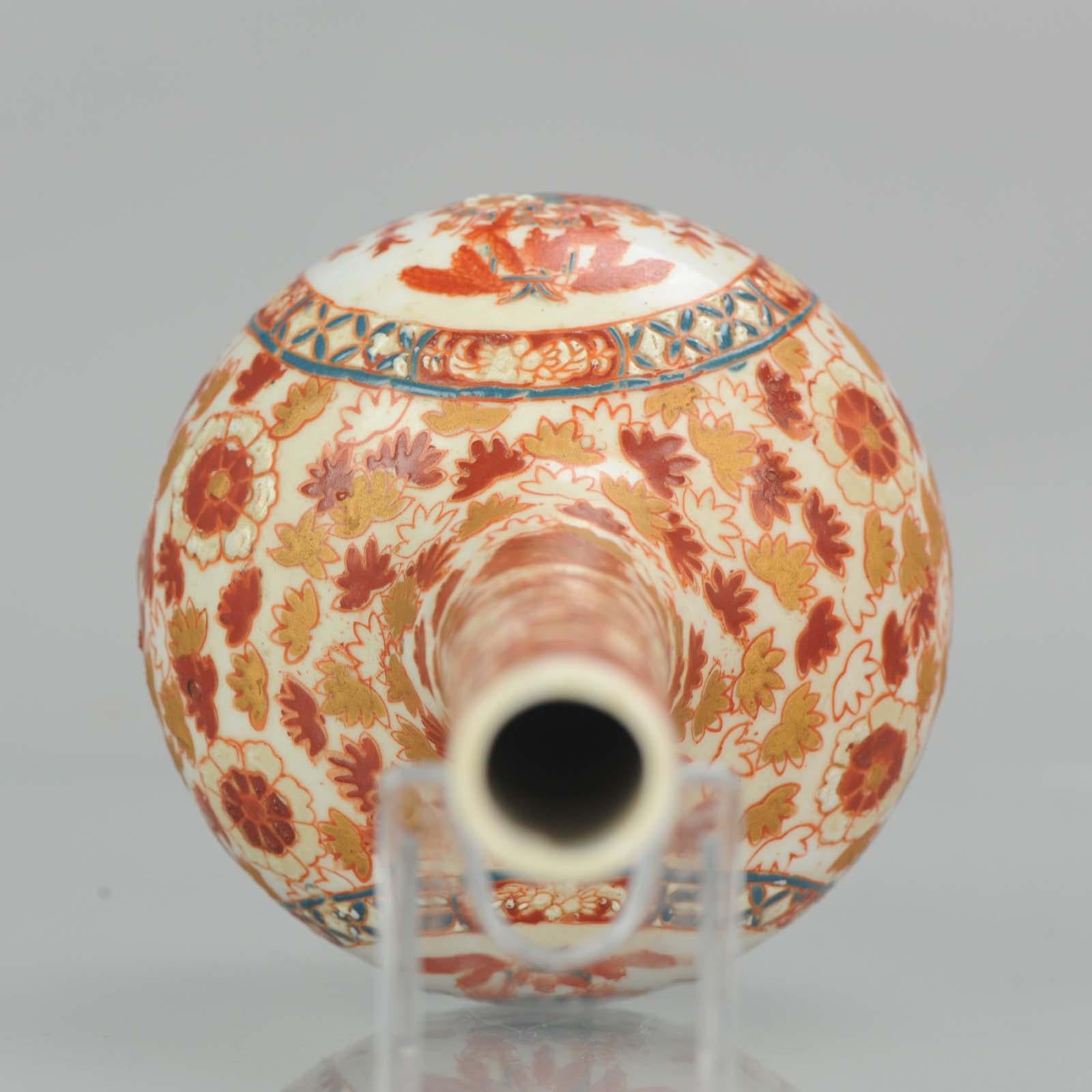 Pair of Antique 19th Century Japanese Kutani Vase Marked on Base Birds Swallows 11